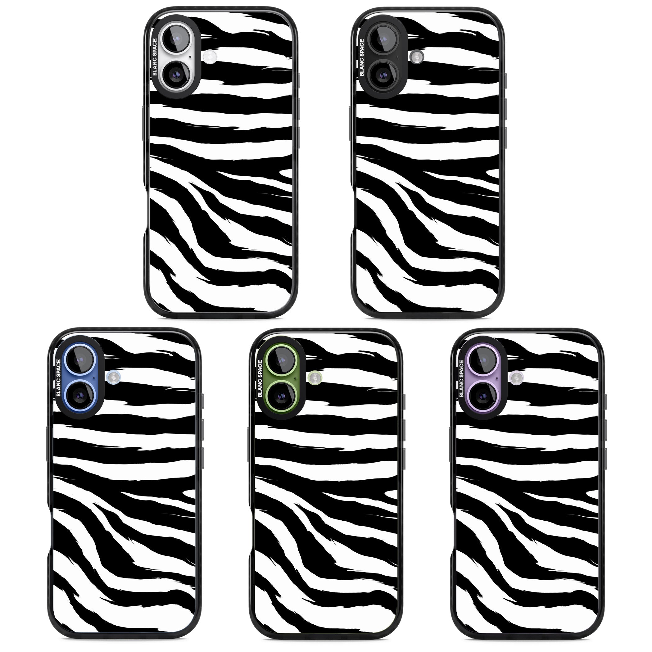 Black Zebra Print iPhone 17 Impact Black Phone Case APT Impact Protection