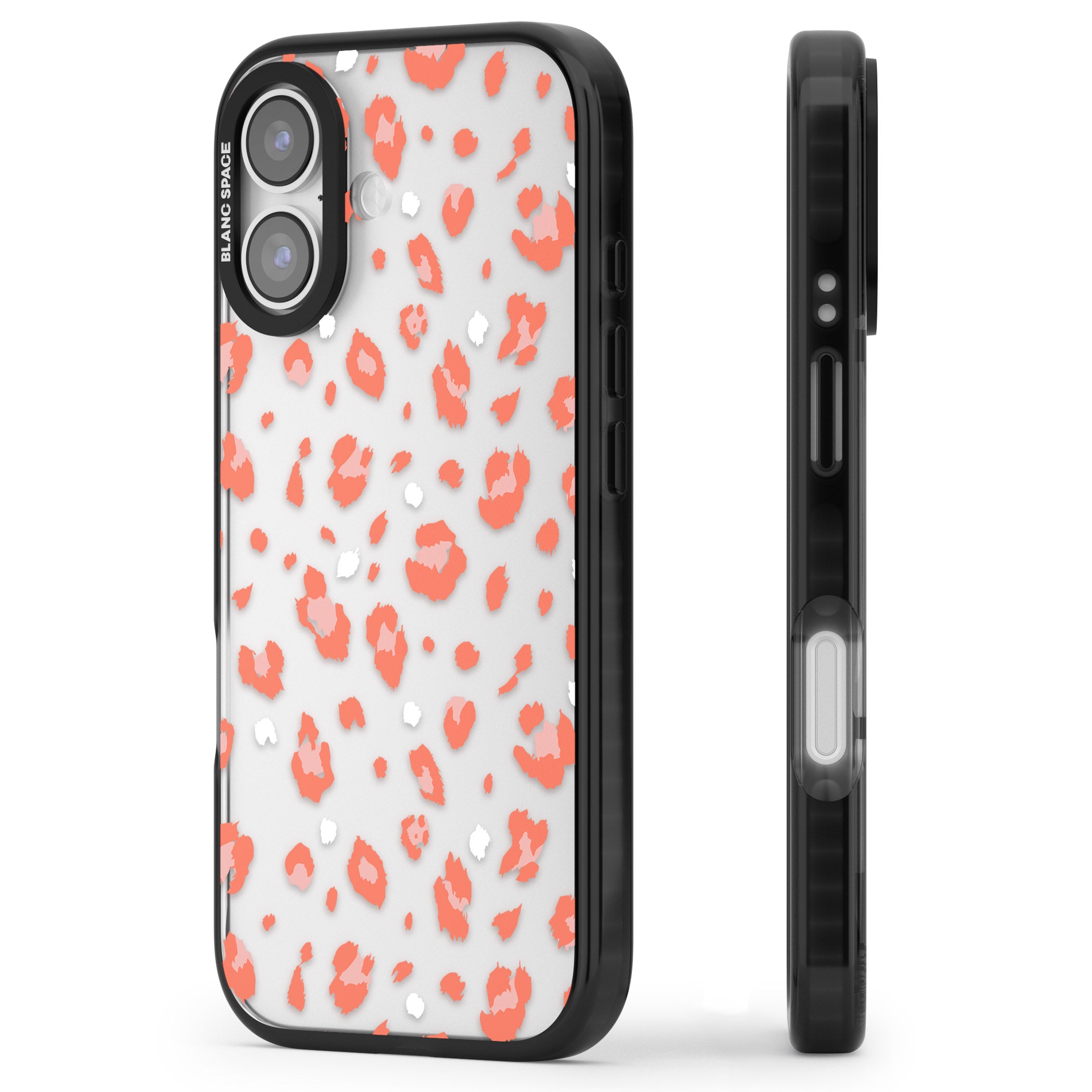 Two Colour Jaguar Transparent Animal Print iPhone 17 Impact Black Phone Case Side Profile