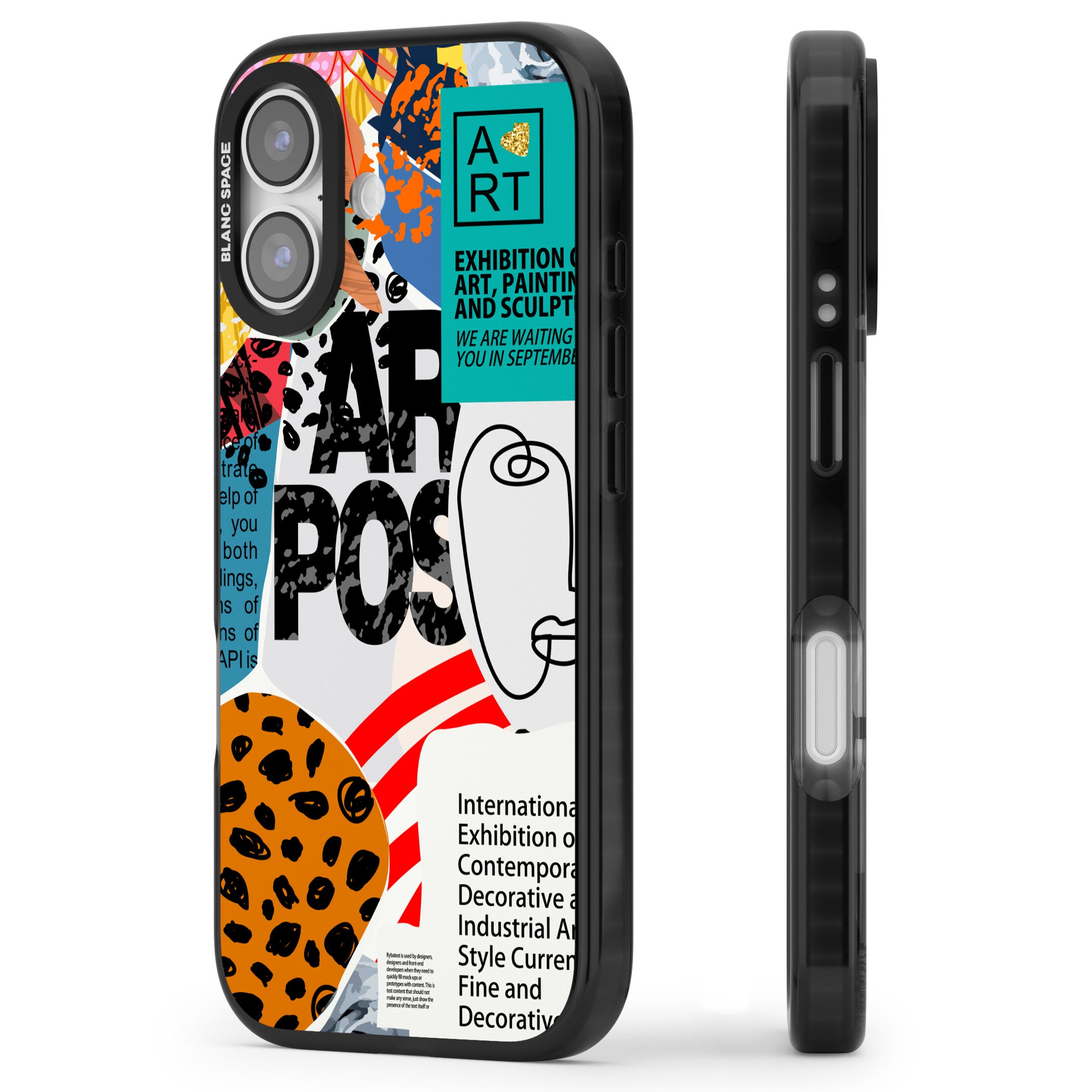 Abstract Art Poster iPhone 17 Impact Black Phone Case Side Profile