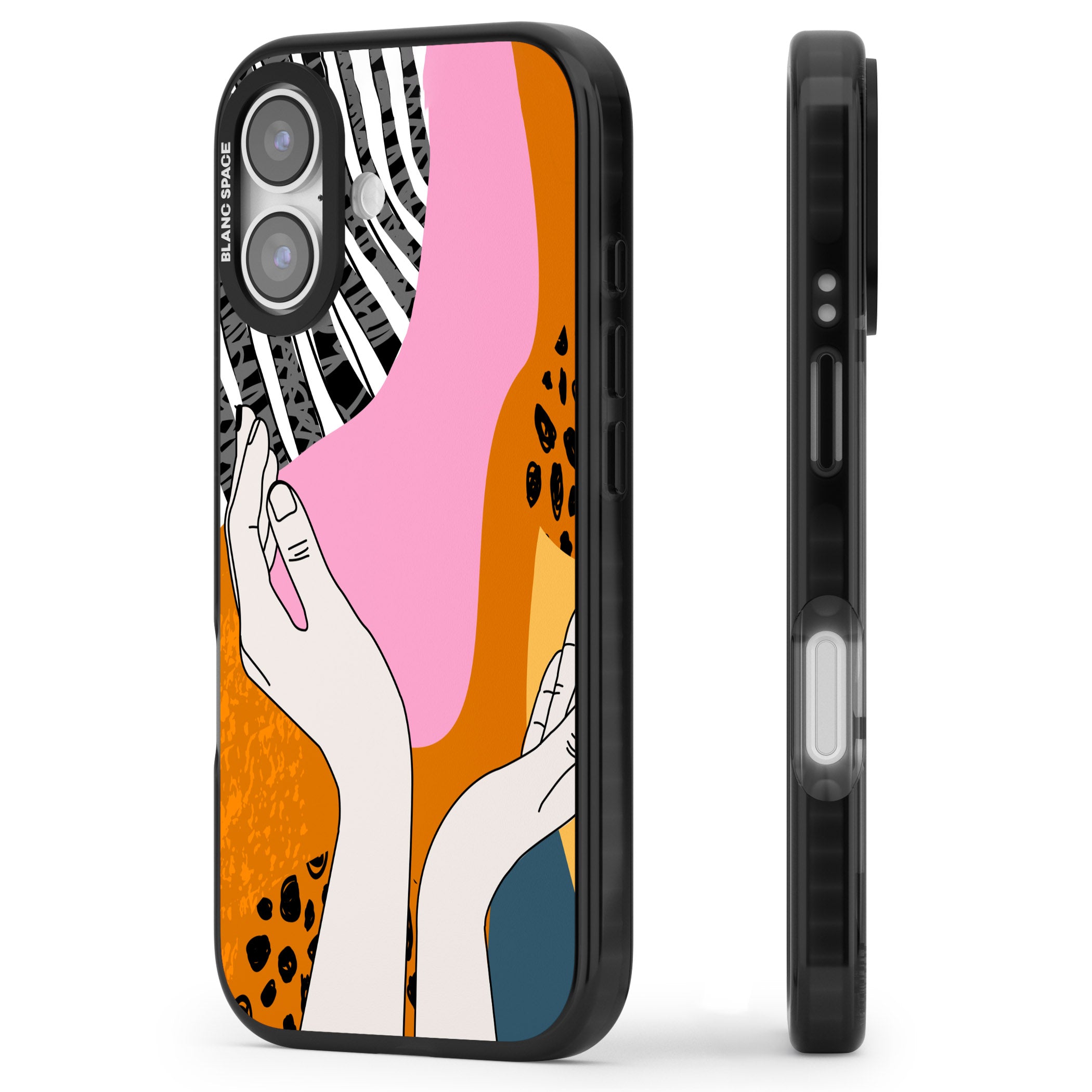 Abstract Vibes iPhone 17 Impact Black Phone Case Side Profile