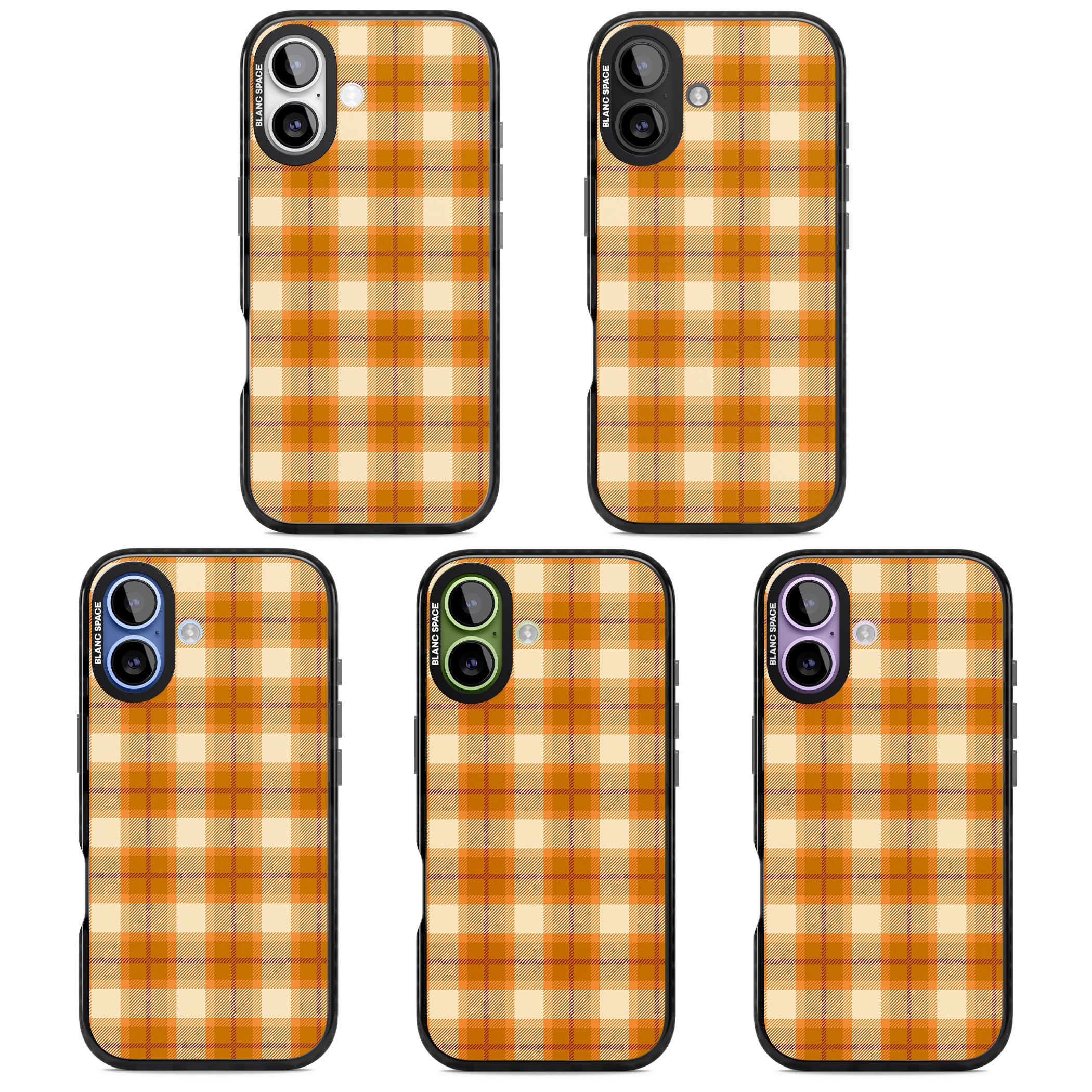 Pumpkin Plaid iPhone 17 Impact Black Phone Case APT Impact Protection