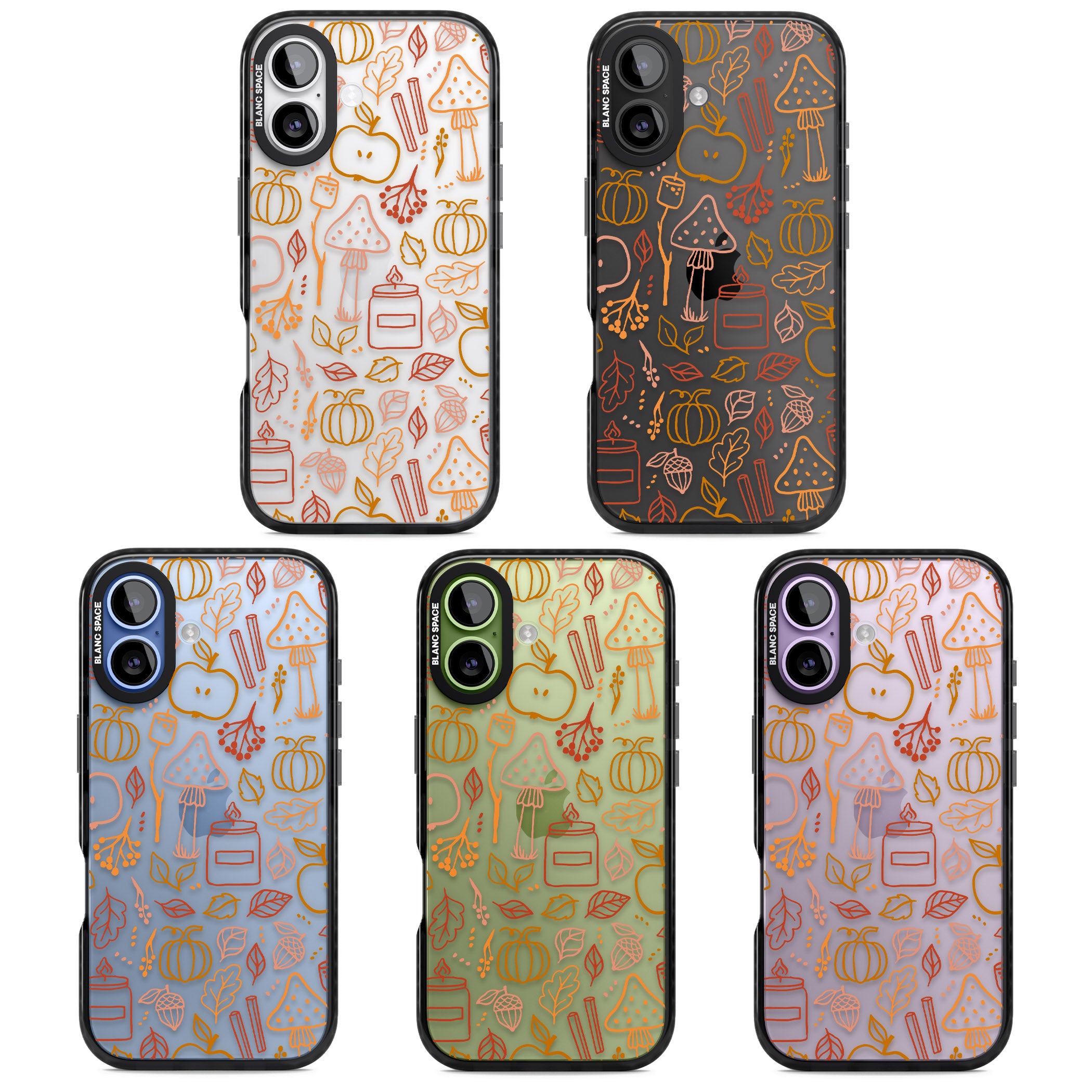 Autumn Line Pattern iPhone 17 Impact Black Phone Case APT Impact Protection