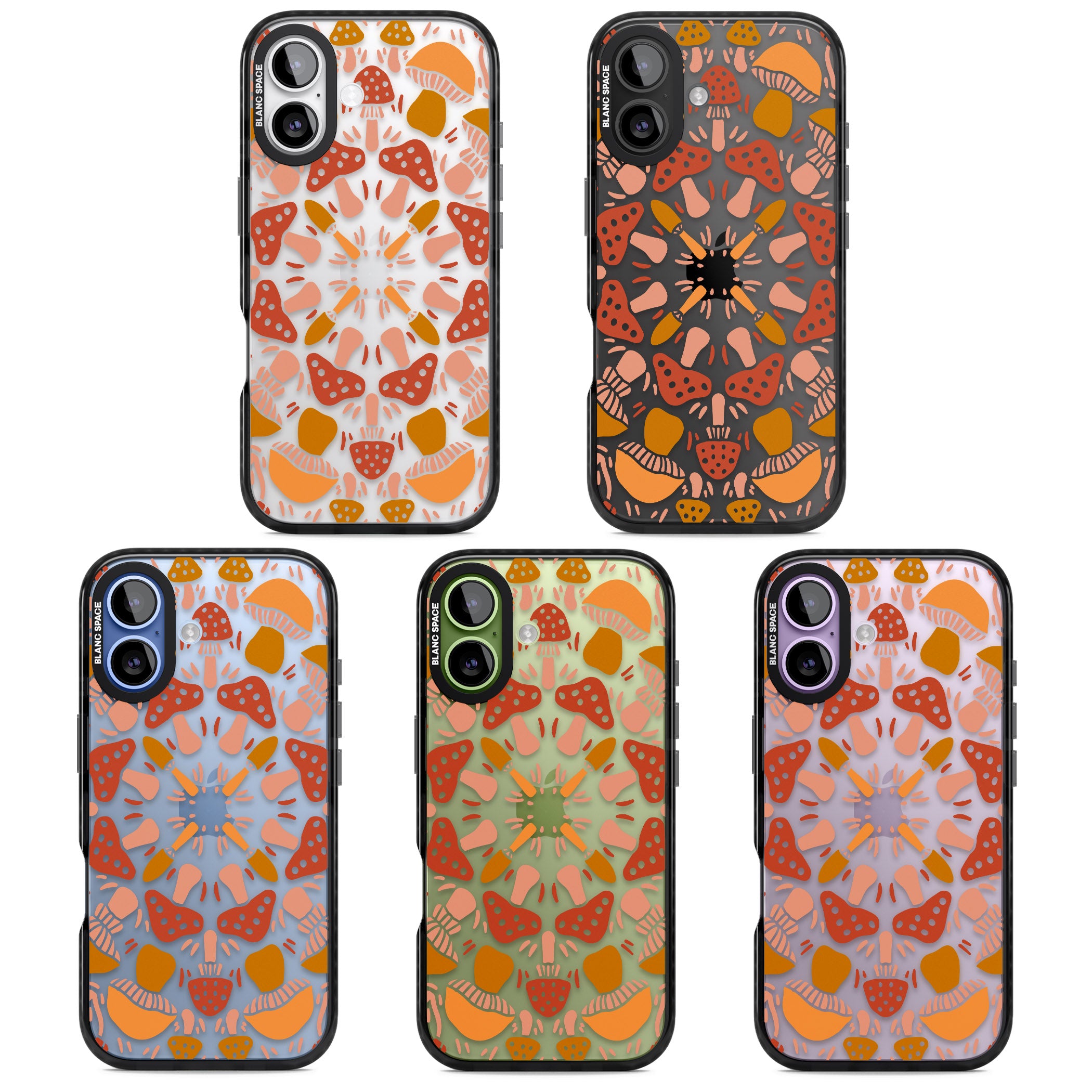 Mushroom Medley iPhone 17 Impact Black Phone Case APT Impact Protection