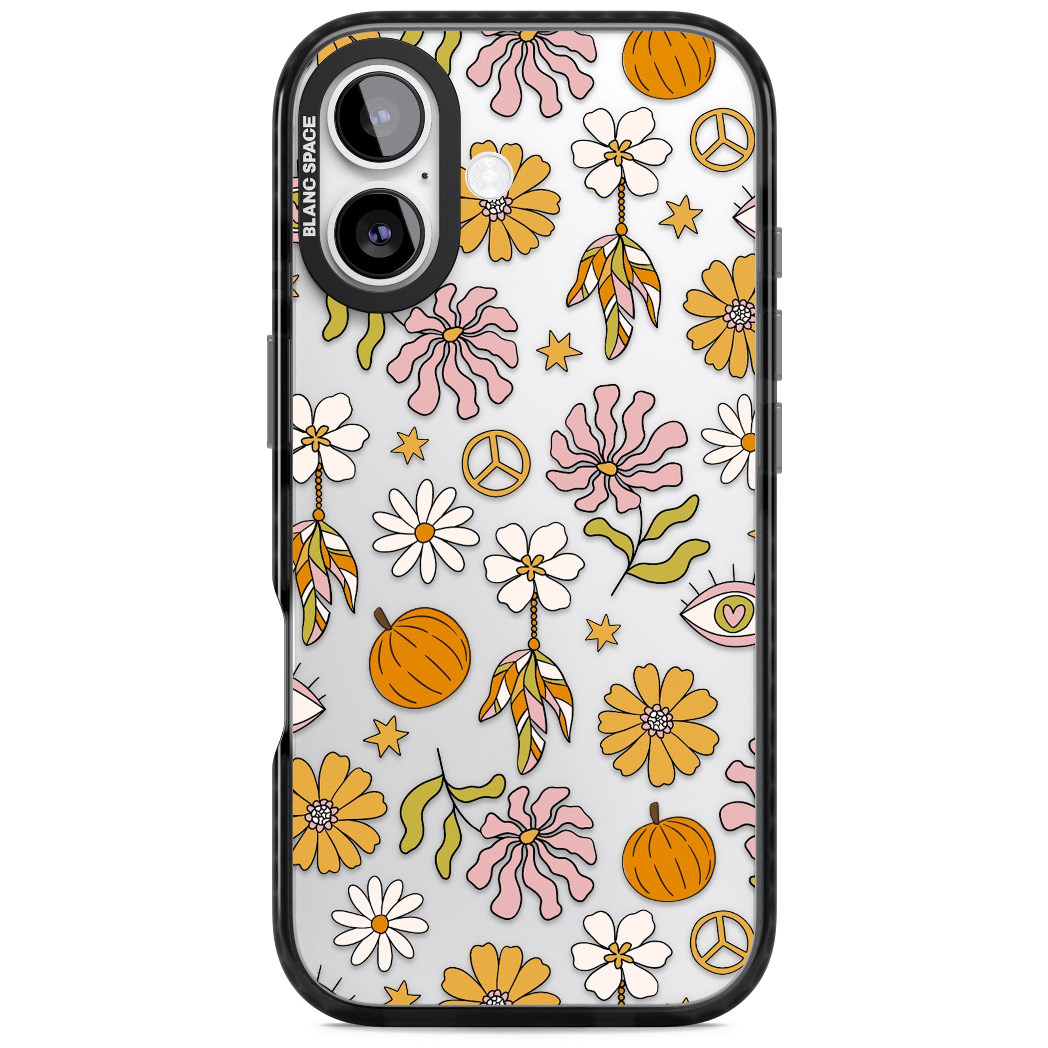 Retro Boho Fall Floral iPhone 17 Impact Black Phone Case