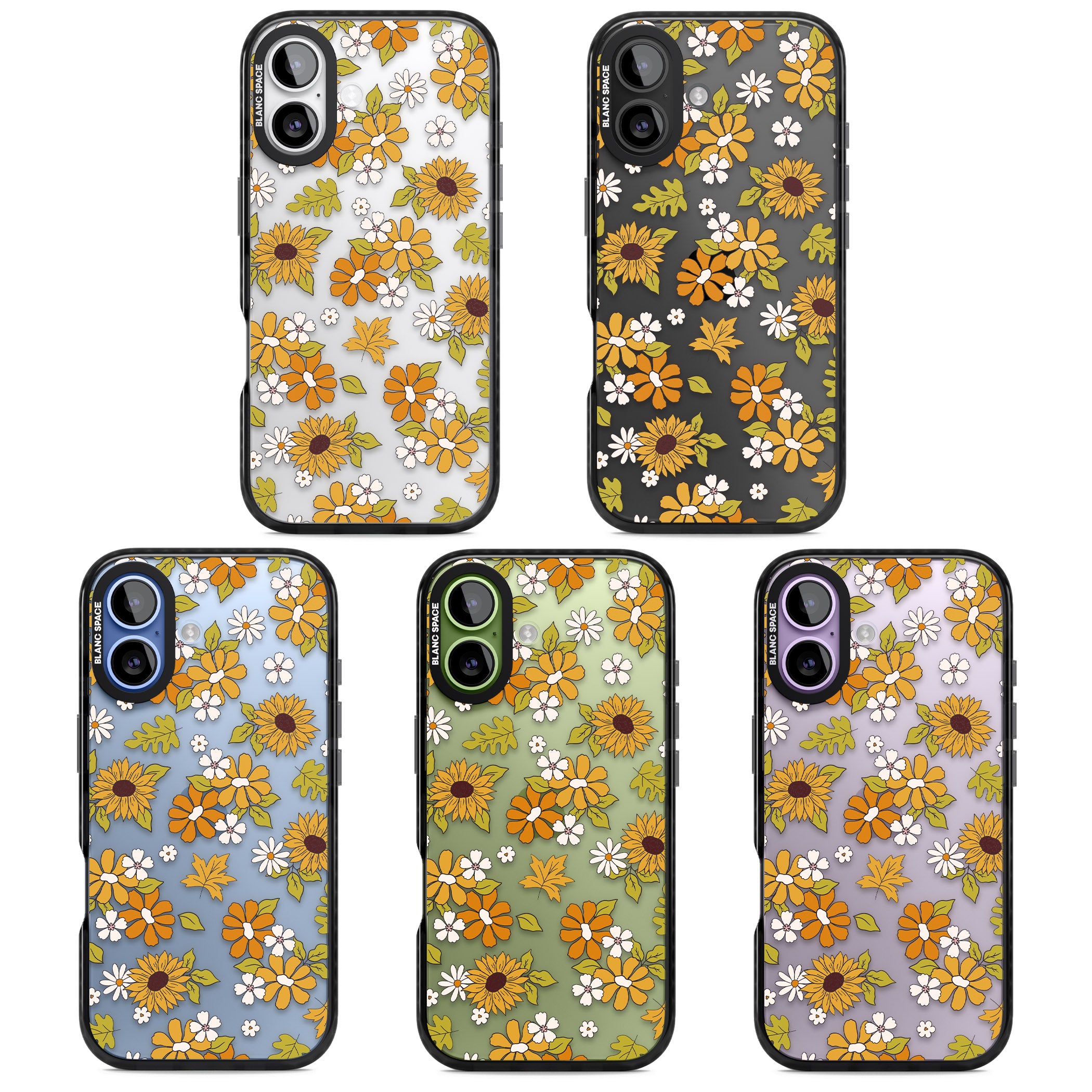 Boho Sunflowers iPhone 17 Impact Black Phone Case APT Impact Protection