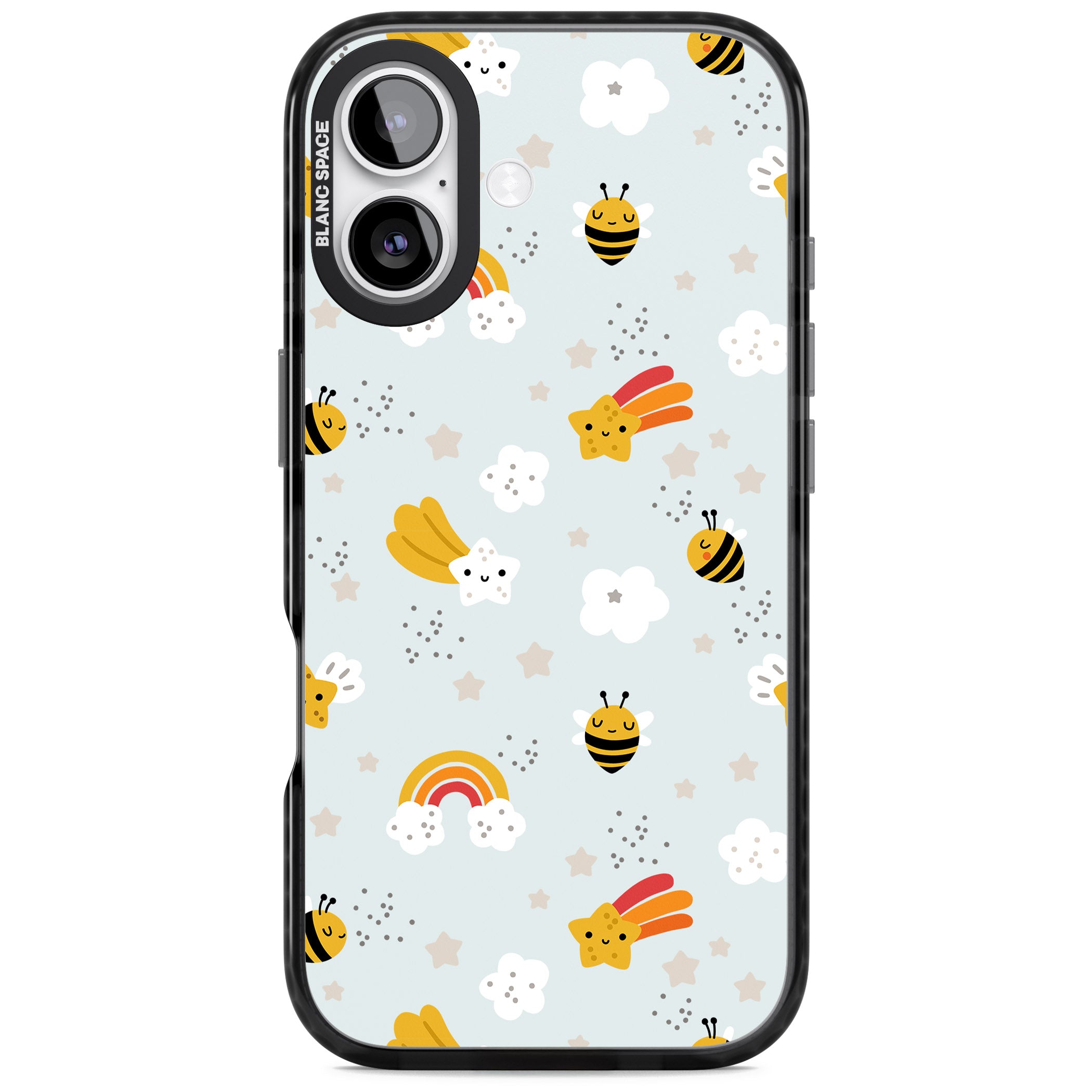 Sweet As Honey Patterns: Bees & Rainbows iPhone 17 Impact Black Phone Case