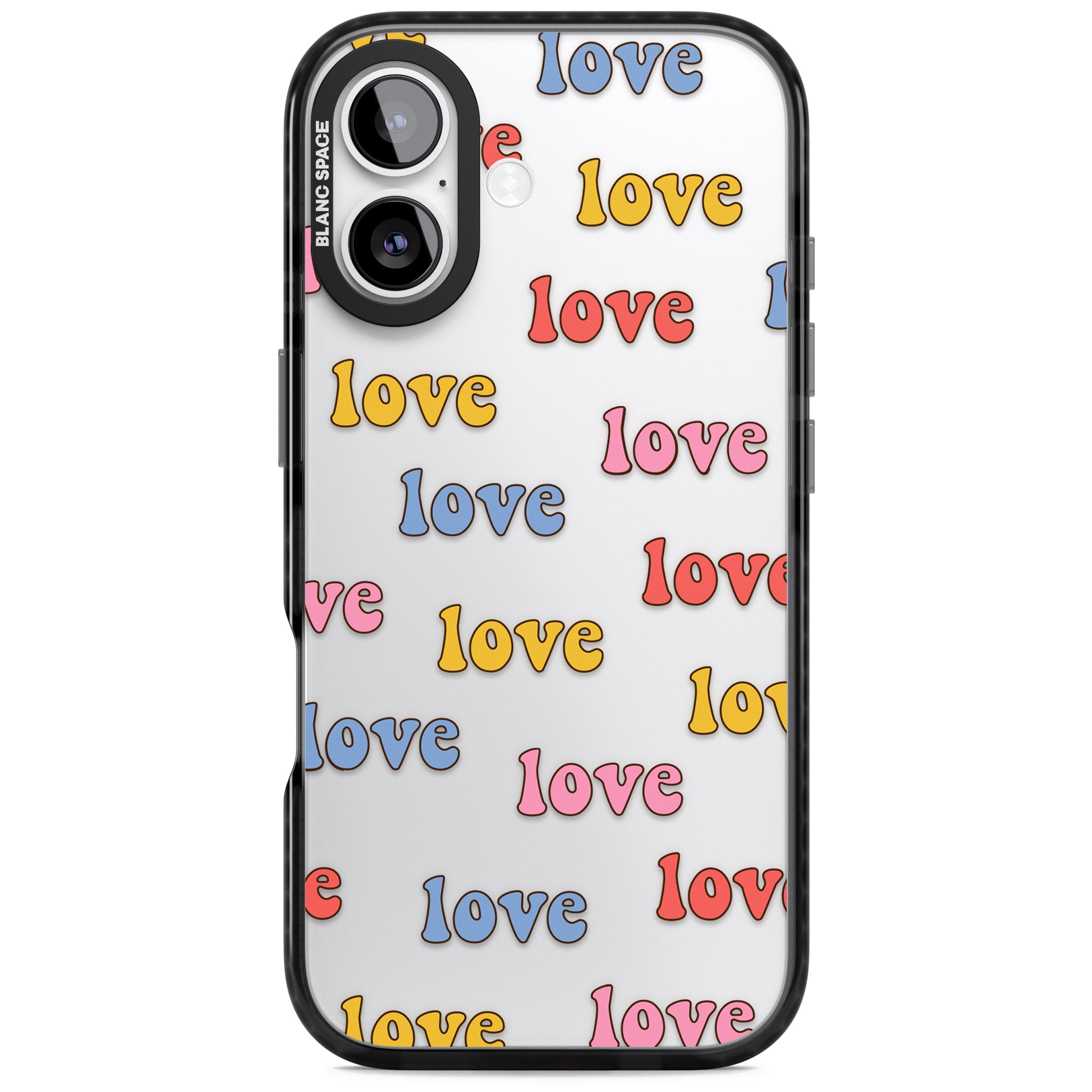 Love Pattern iPhone 17 Impact Black Phone Case