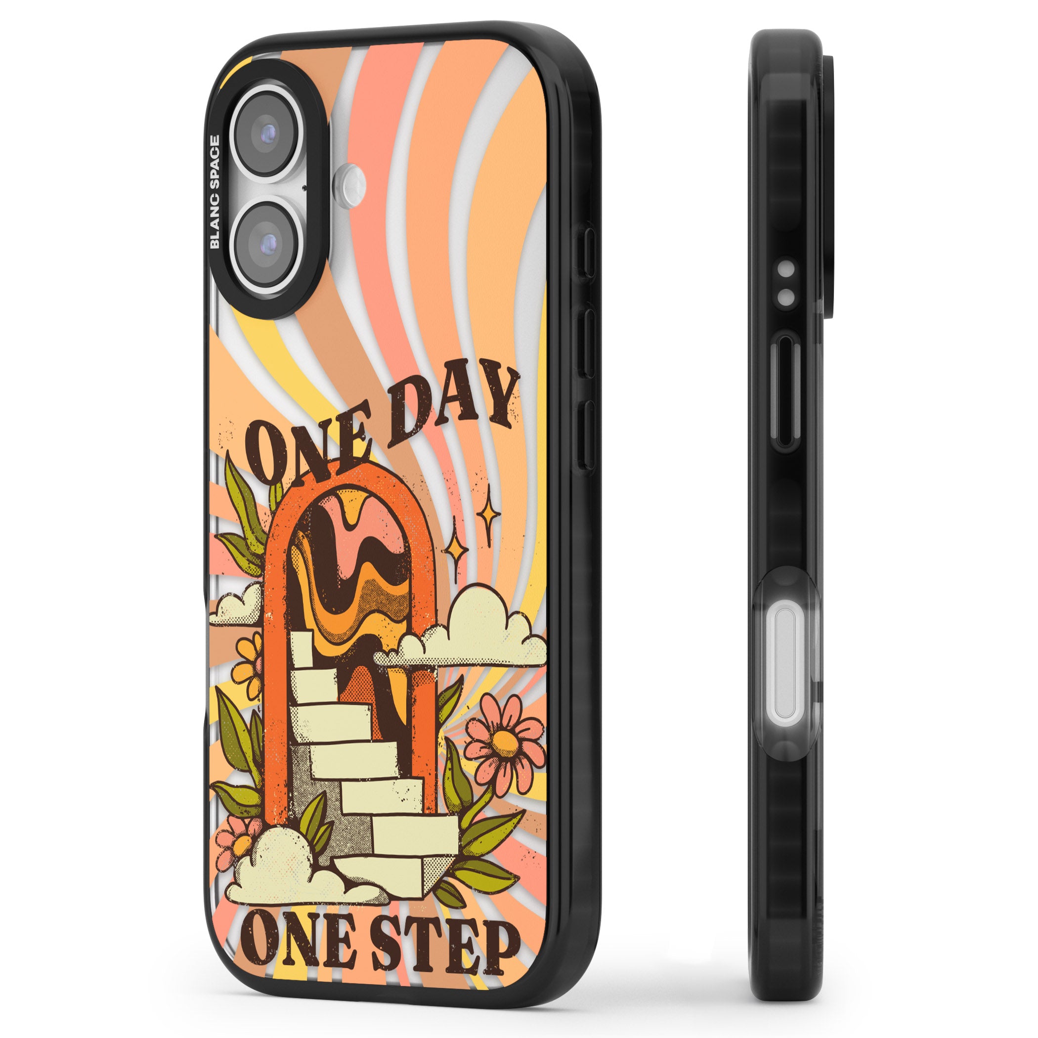 One Day One Step iPhone 17 Impact Black Phone Case Side Profile