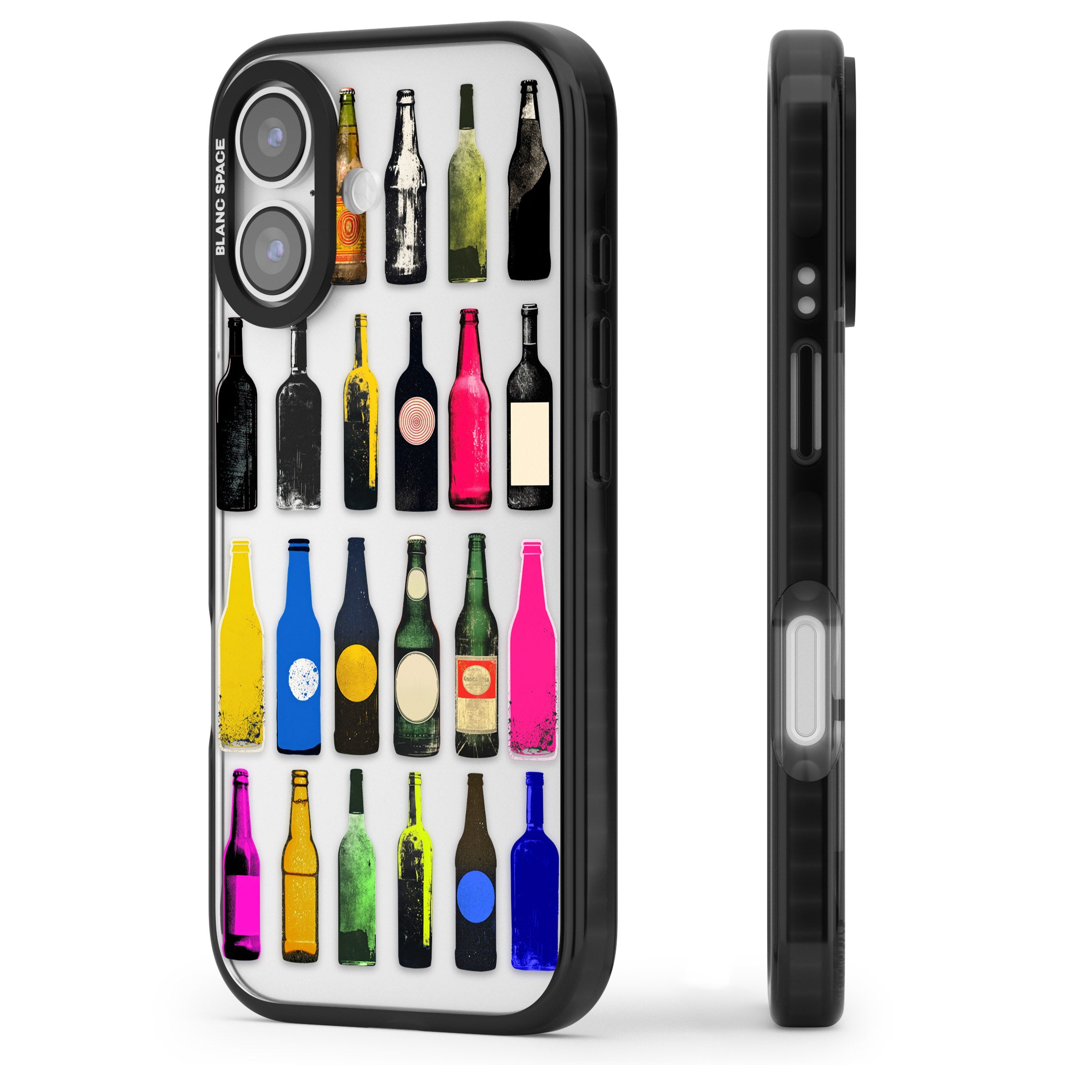 Glass Bottles iPhone 17 Impact Black Phone Case Side Profile