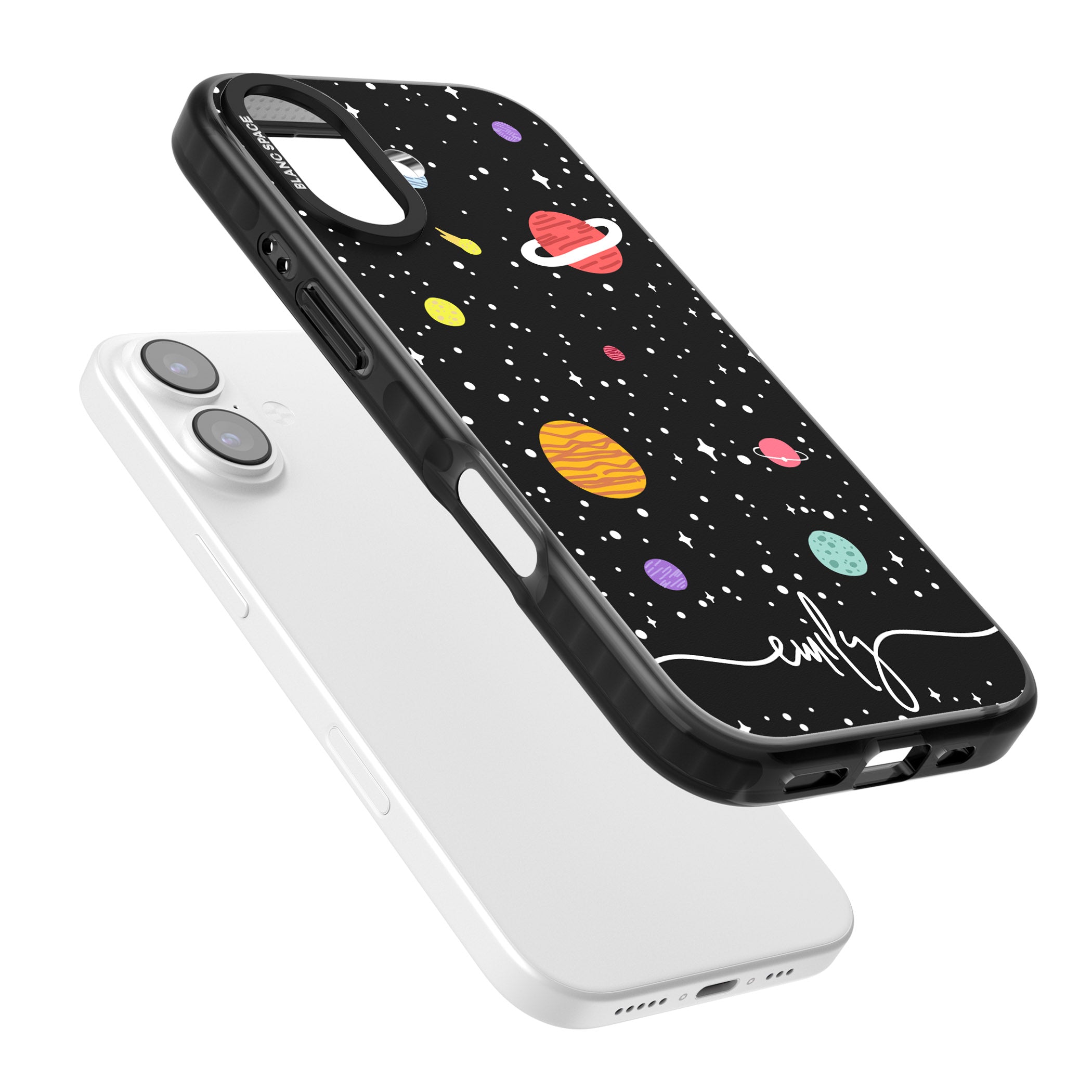 Personalised Cute Cartoon Planet iPhone 17 Impact Black Phone Case Colours
