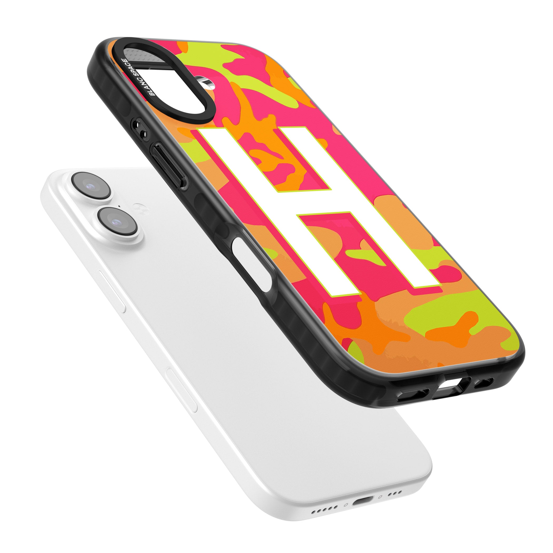 Personalised Neon Camo iPhone 17 Impact Black Phone Case Colours