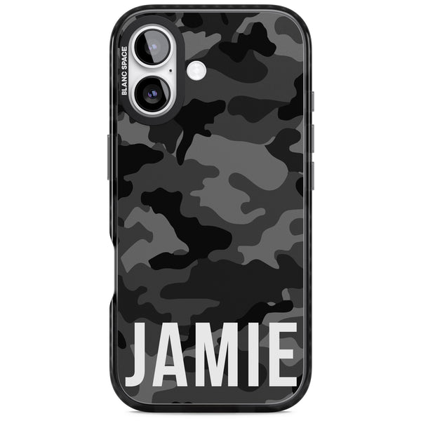 Personalised Black Camo Name Horizontal