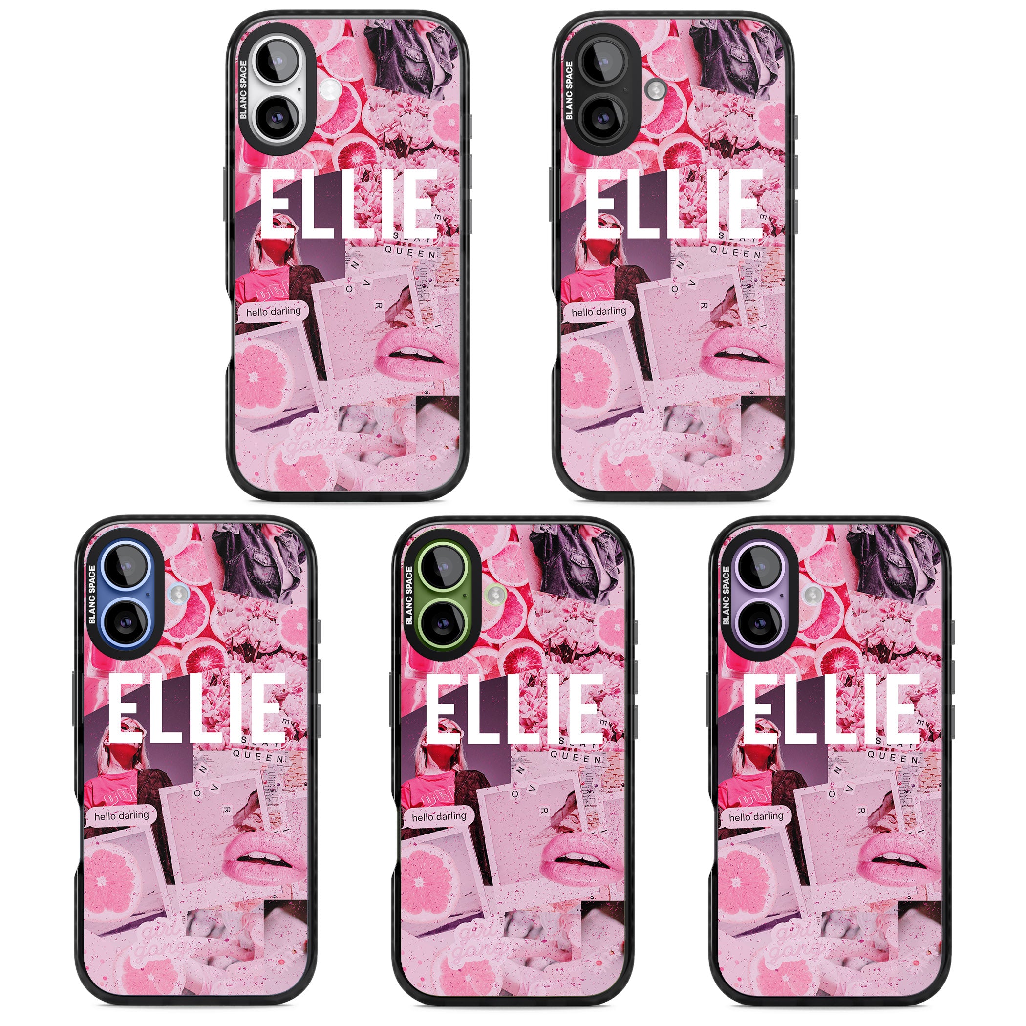 Personalised Sweet Pink Collage iPhone 17 Impact Black Phone Case APT Impact Protection