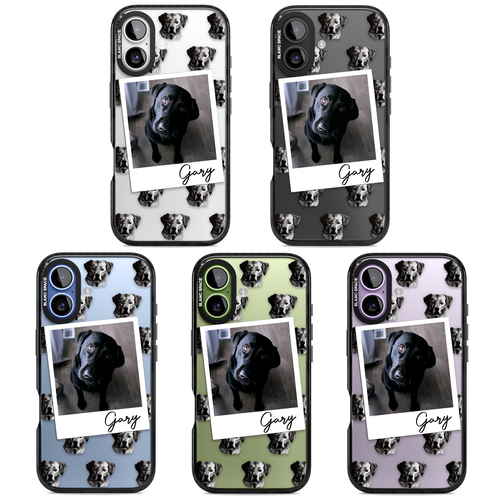 Personalised Black Labrador Instant Camera Photo iPhone 17 Impact Black Phone Case APT Impact Protection