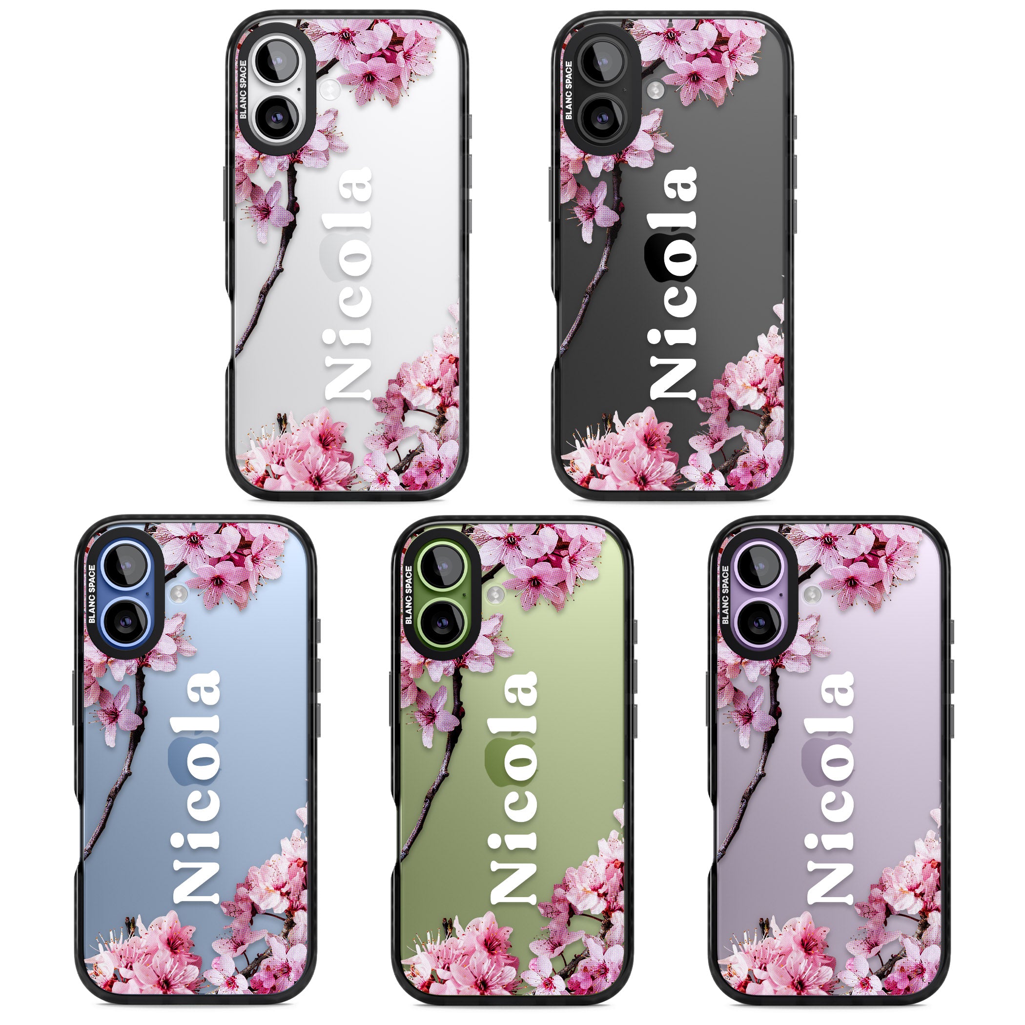 Personalised Cherry Blossom Elegance Classic iPhone 17 Impact Black Phone Case APT Impact Protection