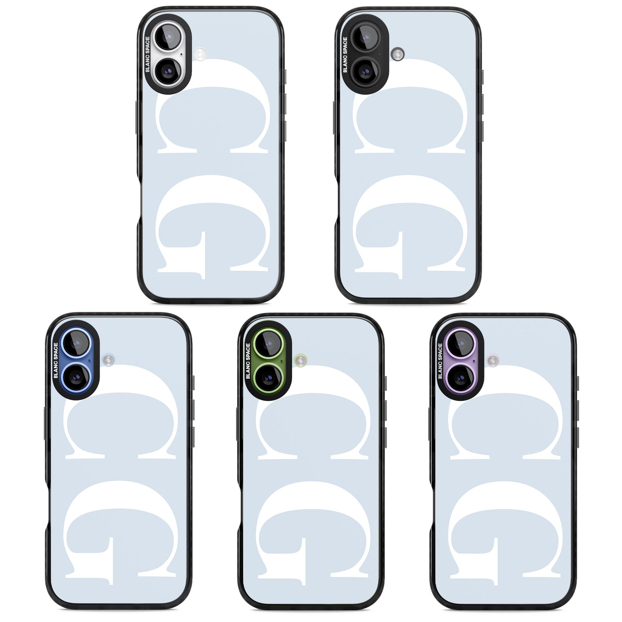 Personalised White & Blue Green Letters iPhone 17 Impact Black Phone Case APT Impact Protection