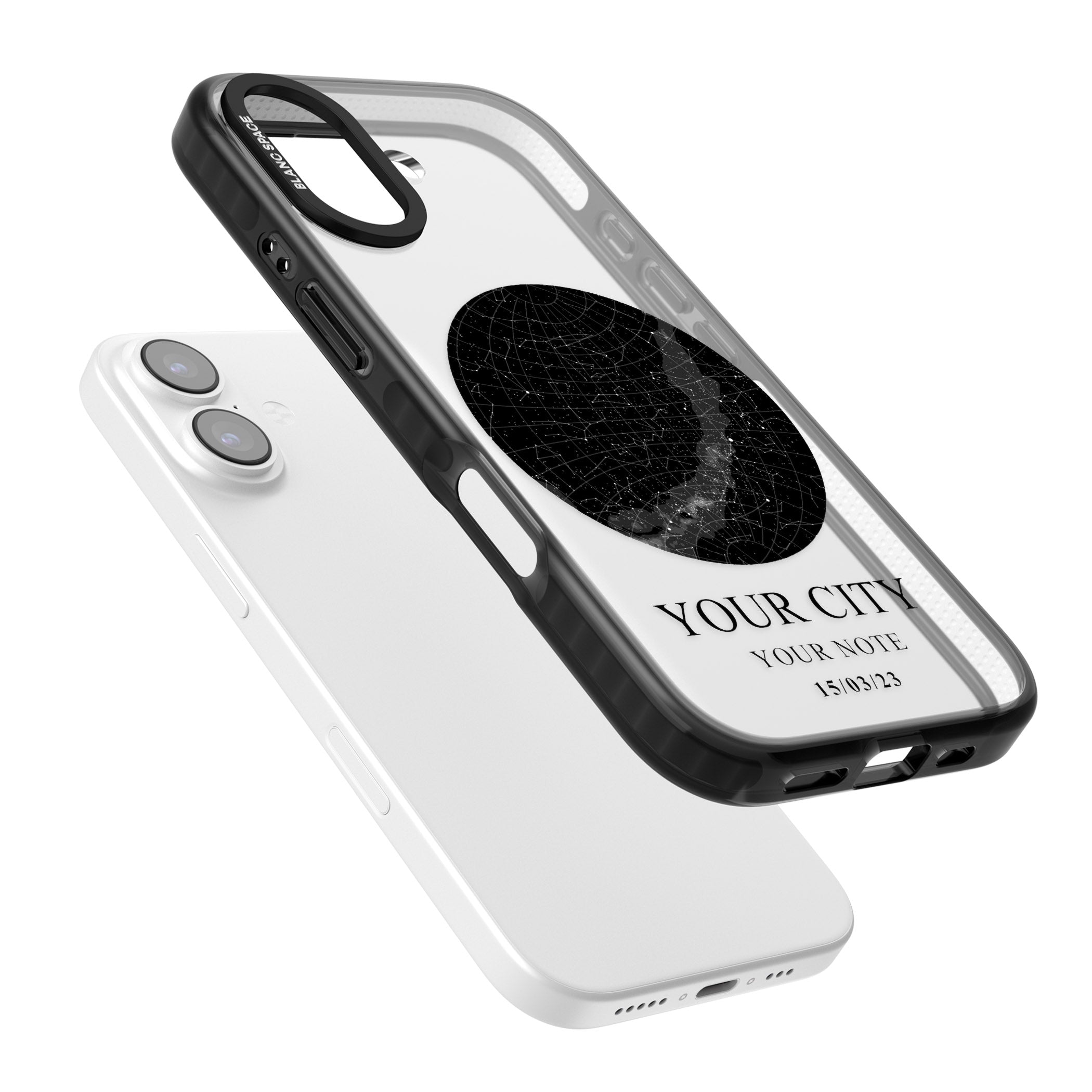 Personalised Star Map iPhone 17 Impact Black Phone Case Colours