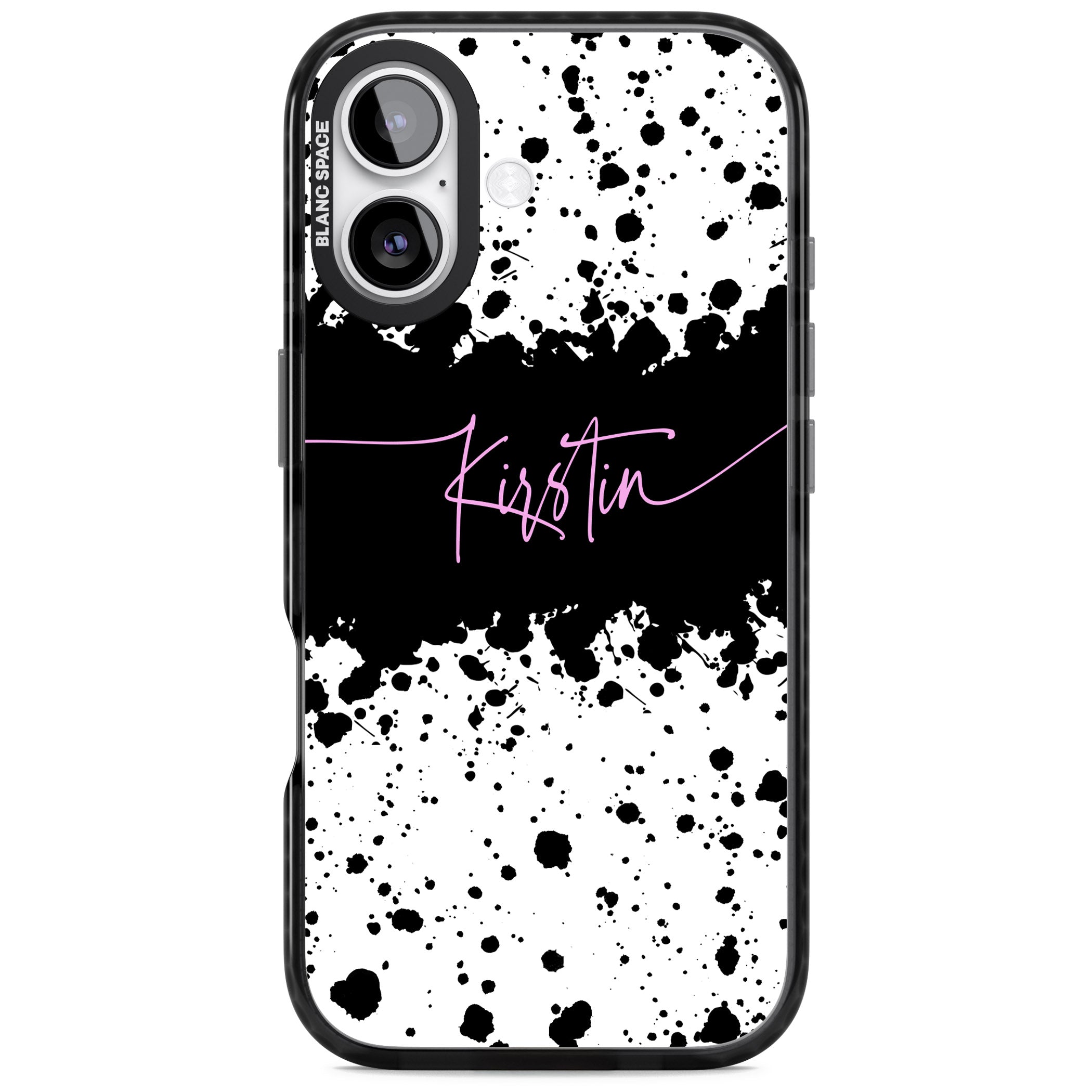 Personalised Bold Paint Splatters iPhone 17 Impact Black Phone Case
