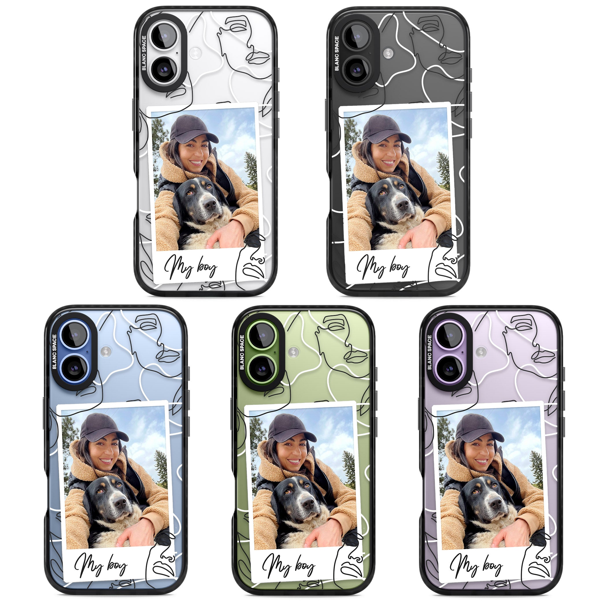 Personalised Abstract Faces Instant Photo iPhone 17 Impact Black Phone Case APT Impact Protection