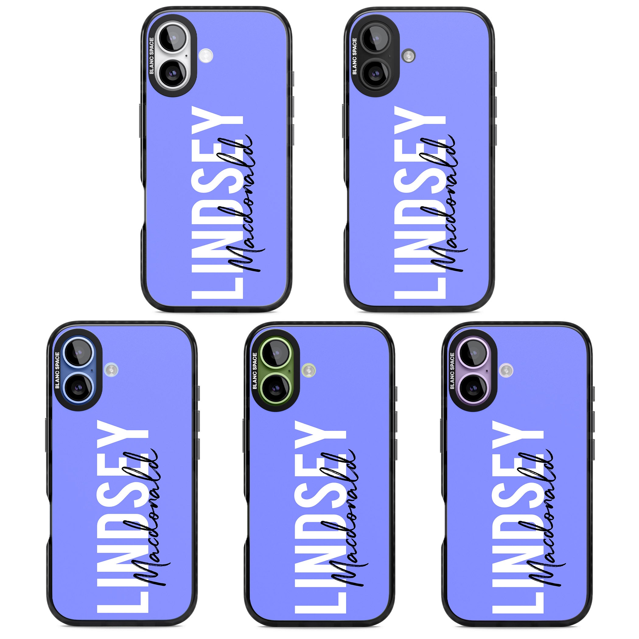 Personalised Bold Name: Purple iPhone 17 Impact Black Phone Case APT Impact Protection
