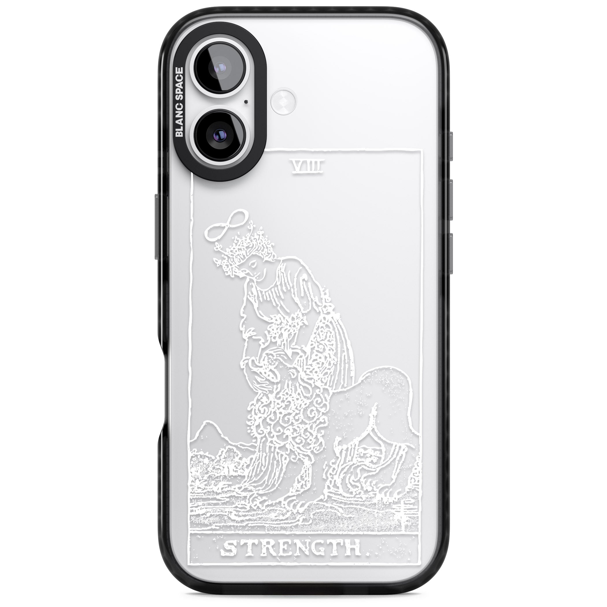 Personalised Strength Tarot Card (White) iPhone 17 Impact Black Phone Case