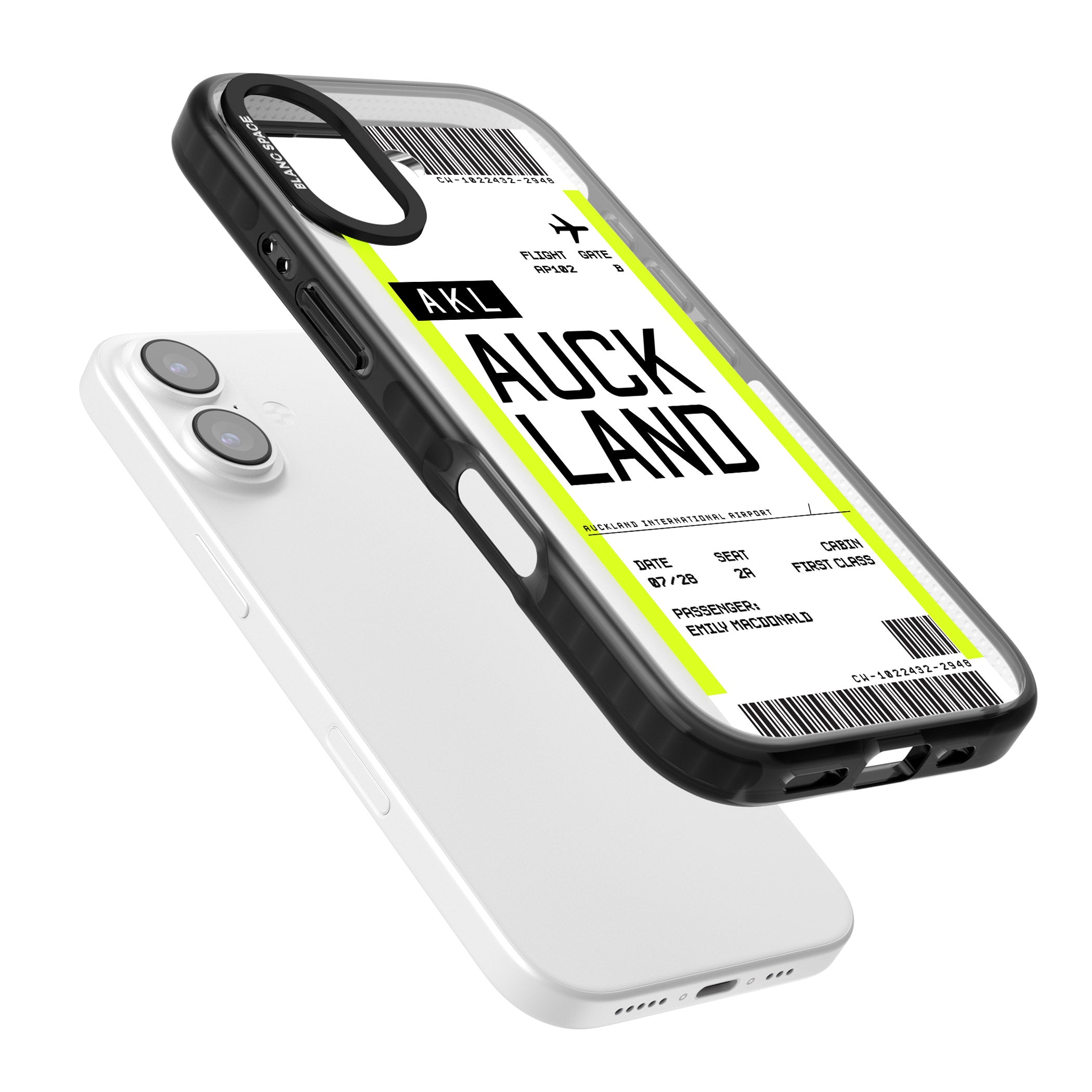Personalised Auckland Boarding Pass iPhone 17 Impact Black Phone Case Colours
