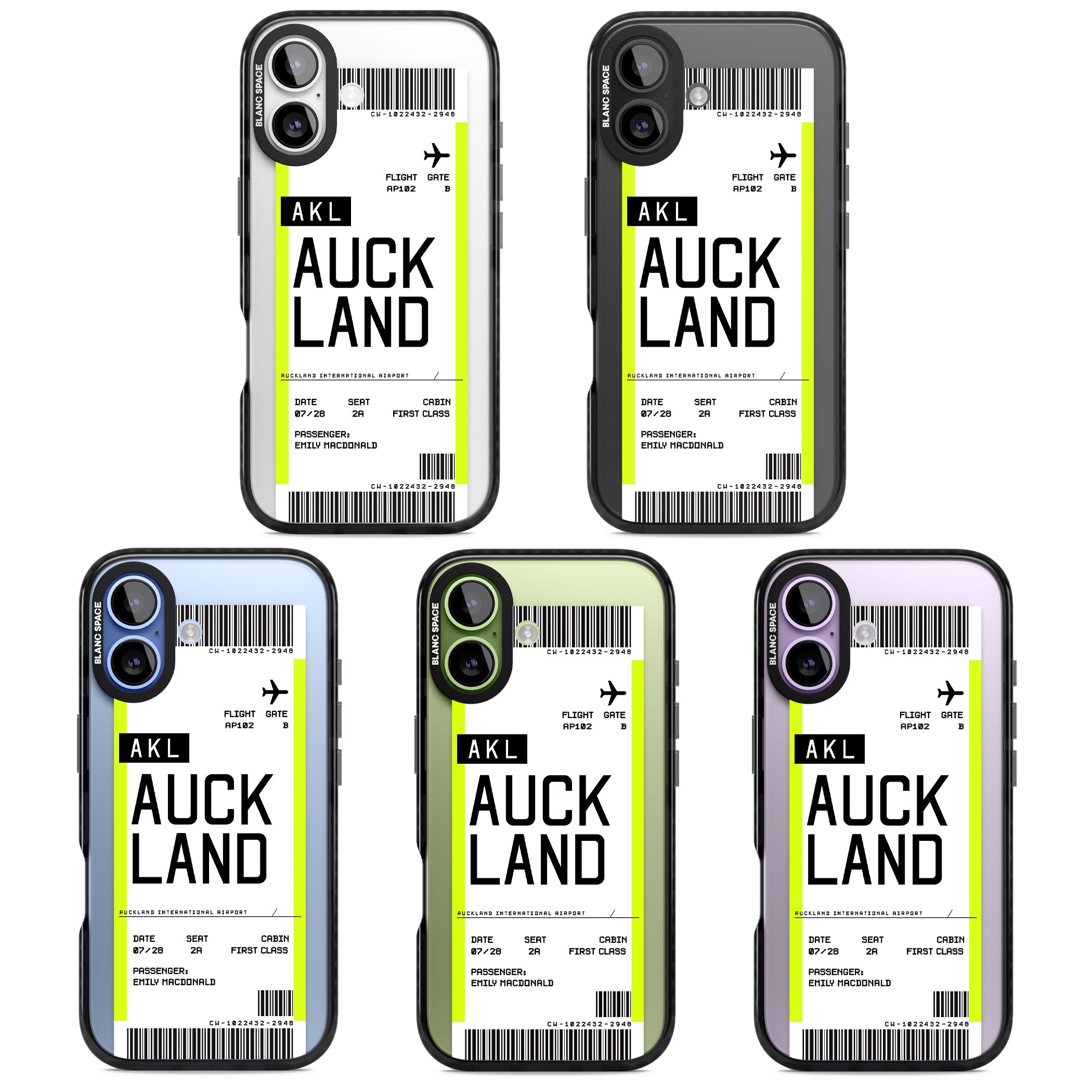 Personalised Auckland Boarding Pass iPhone 17 Impact Black Phone Case APT Impact Protection