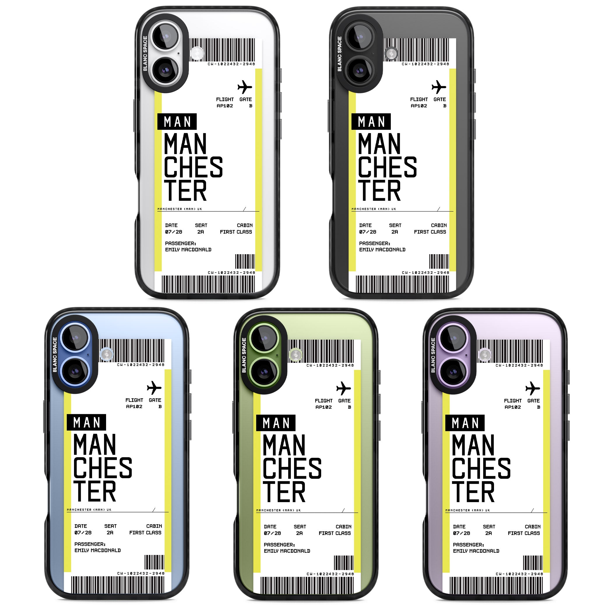 Personalised Manchester Boarding Pass iPhone 17 Impact Black Phone Case APT Impact Protection