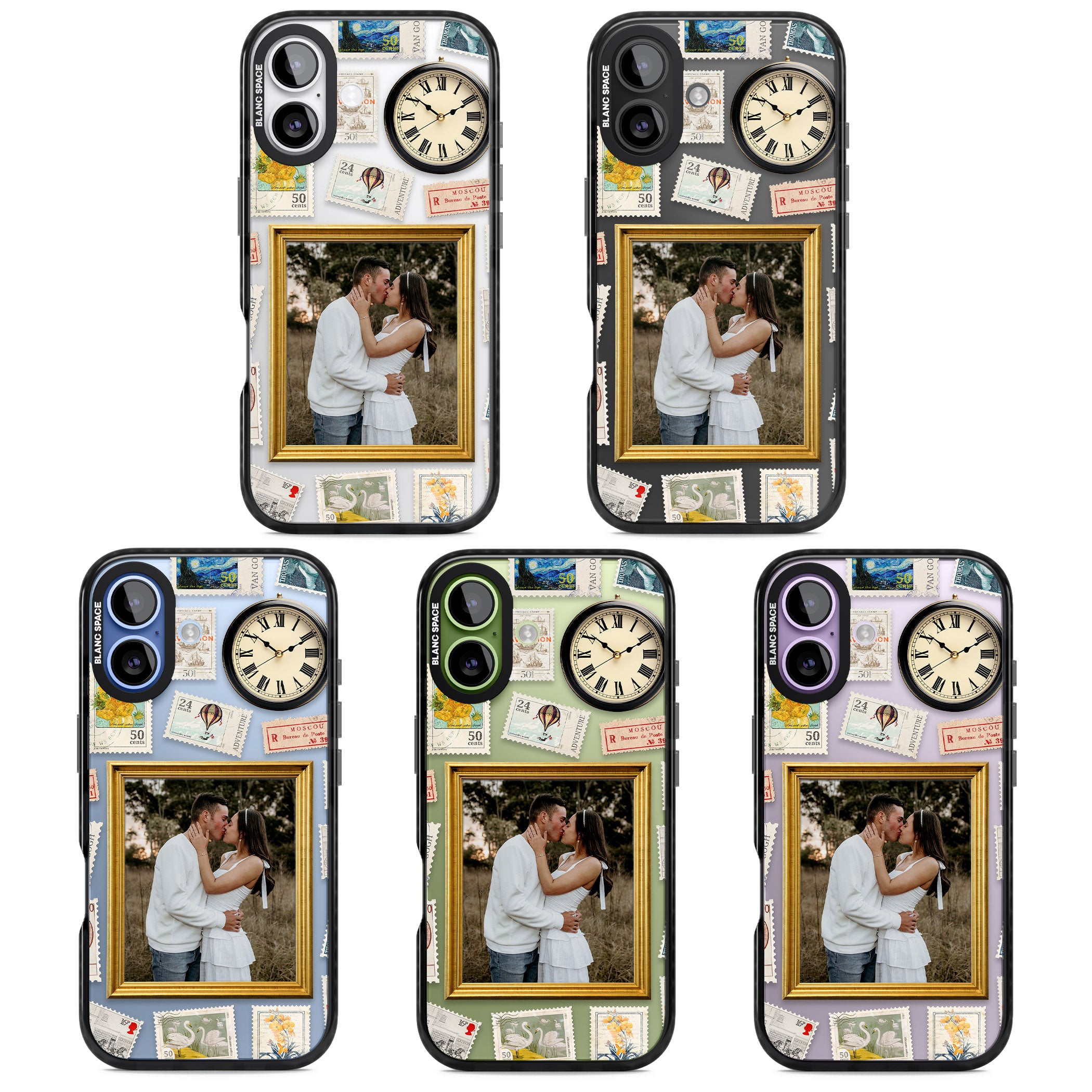 Personalised Vintage Photo Frame Collage iPhone 17 Impact Black Phone Case APT Impact Protection