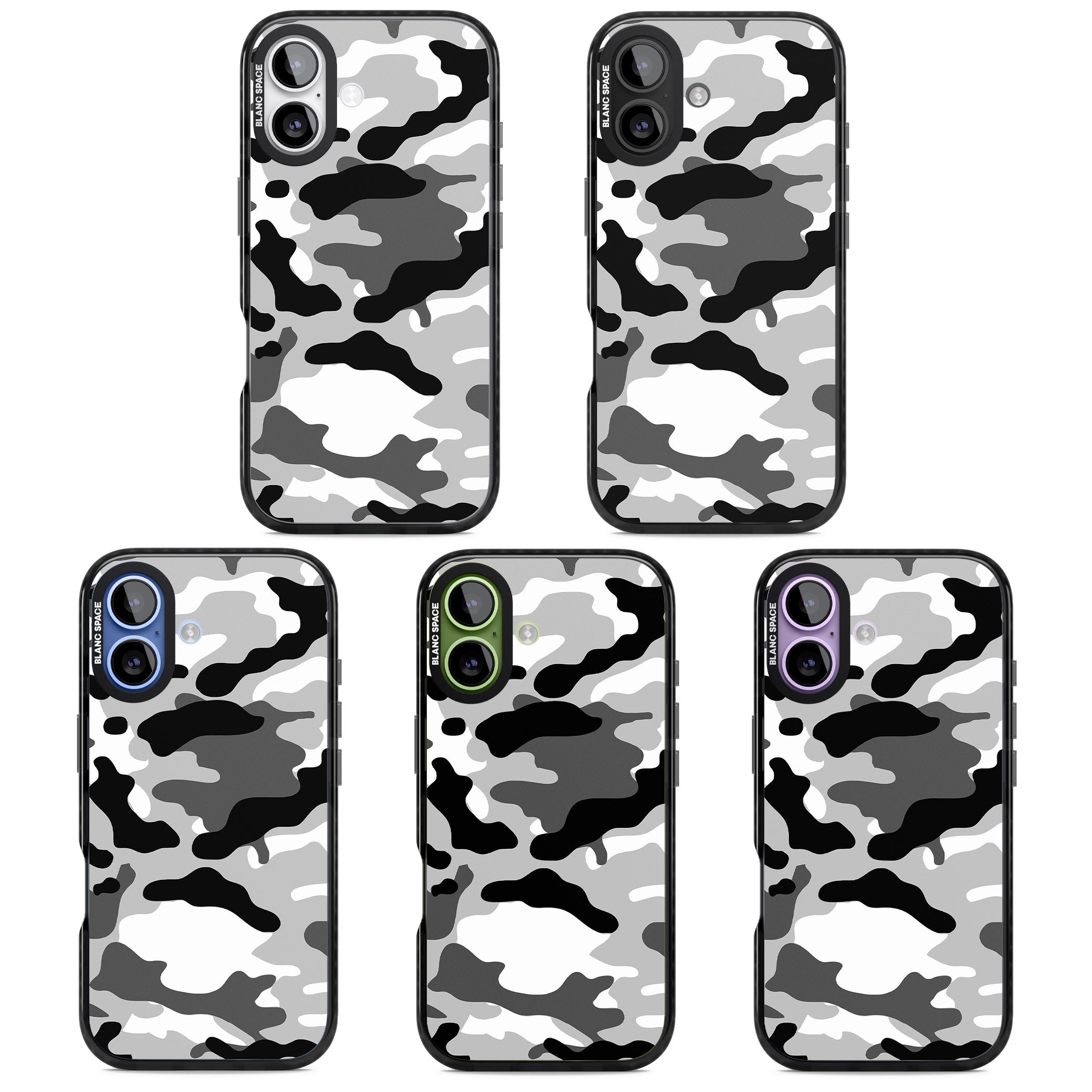 Grey Camo iPhone 17 Impact Black Phone Case APT Impact Protection