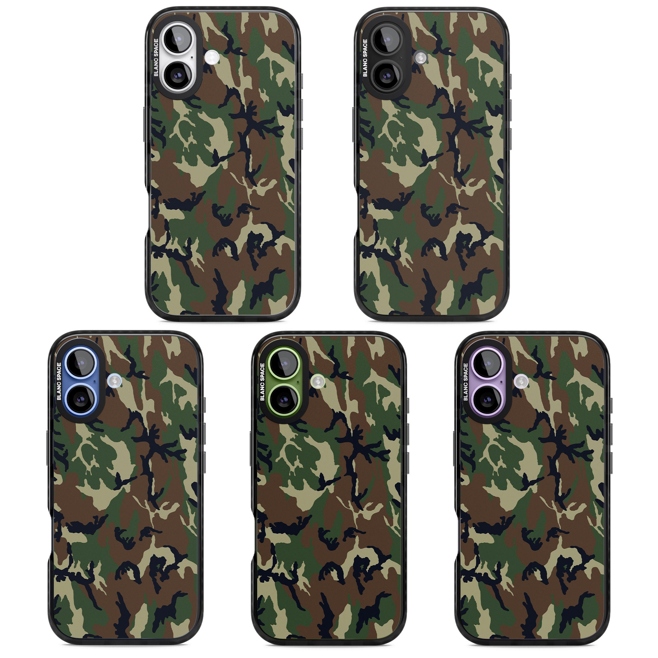 Forest Green Camo iPhone 17 Impact Black Phone Case APT Impact Protection