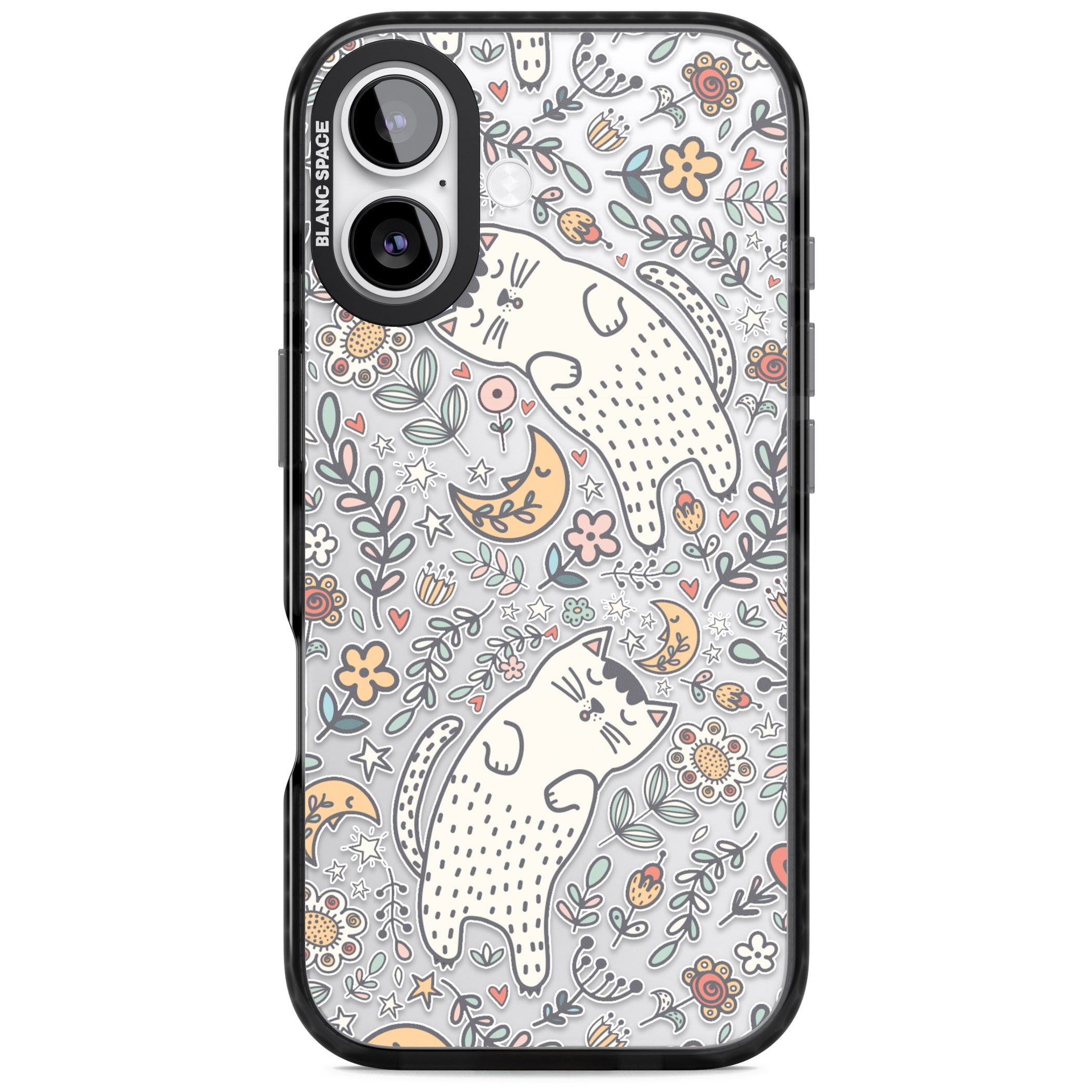 Sleeping Cat Pattern iPhone 17 Impact Black Phone Case