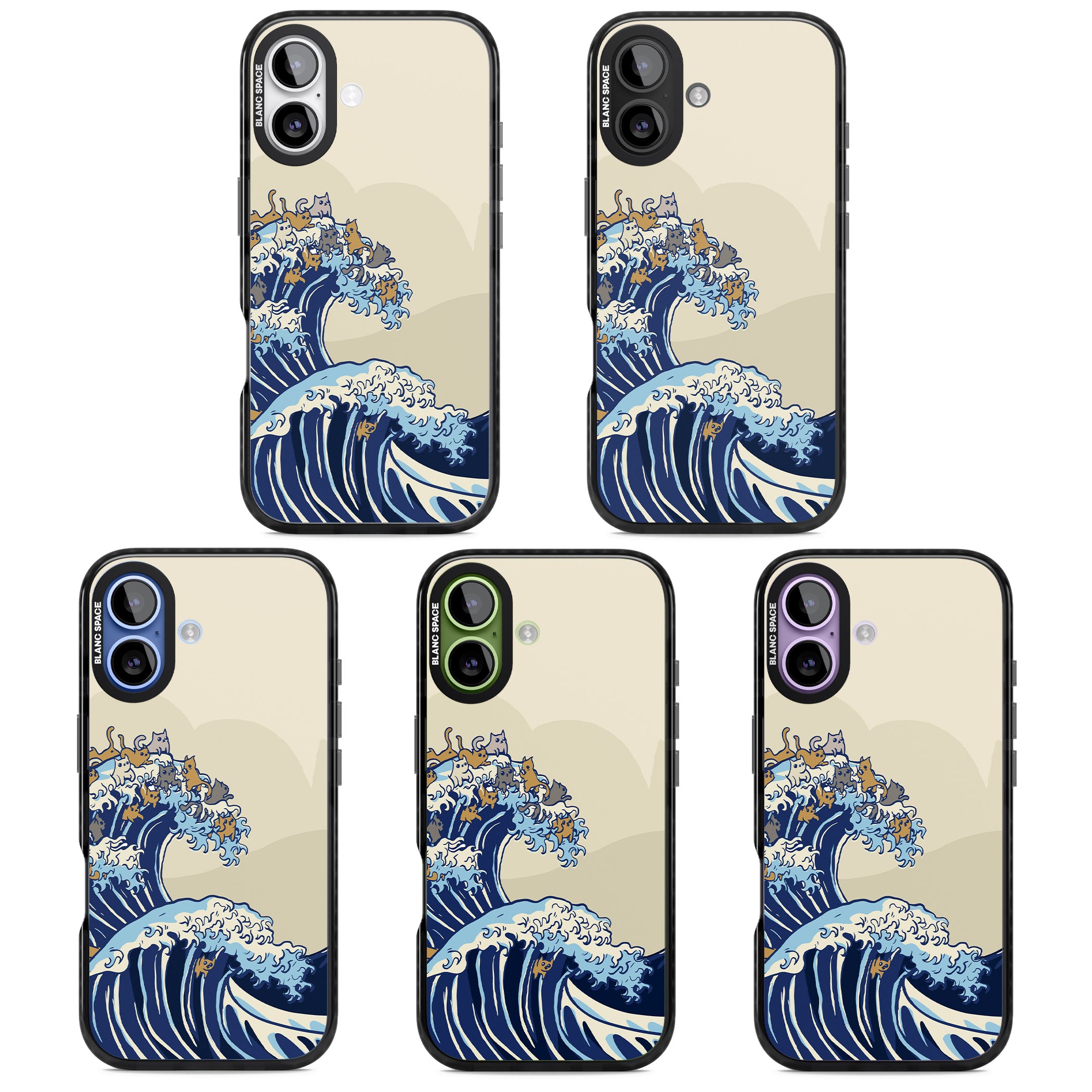 The Great Cat Wave iPhone 17 Impact Black Phone Case APT Impact Protection