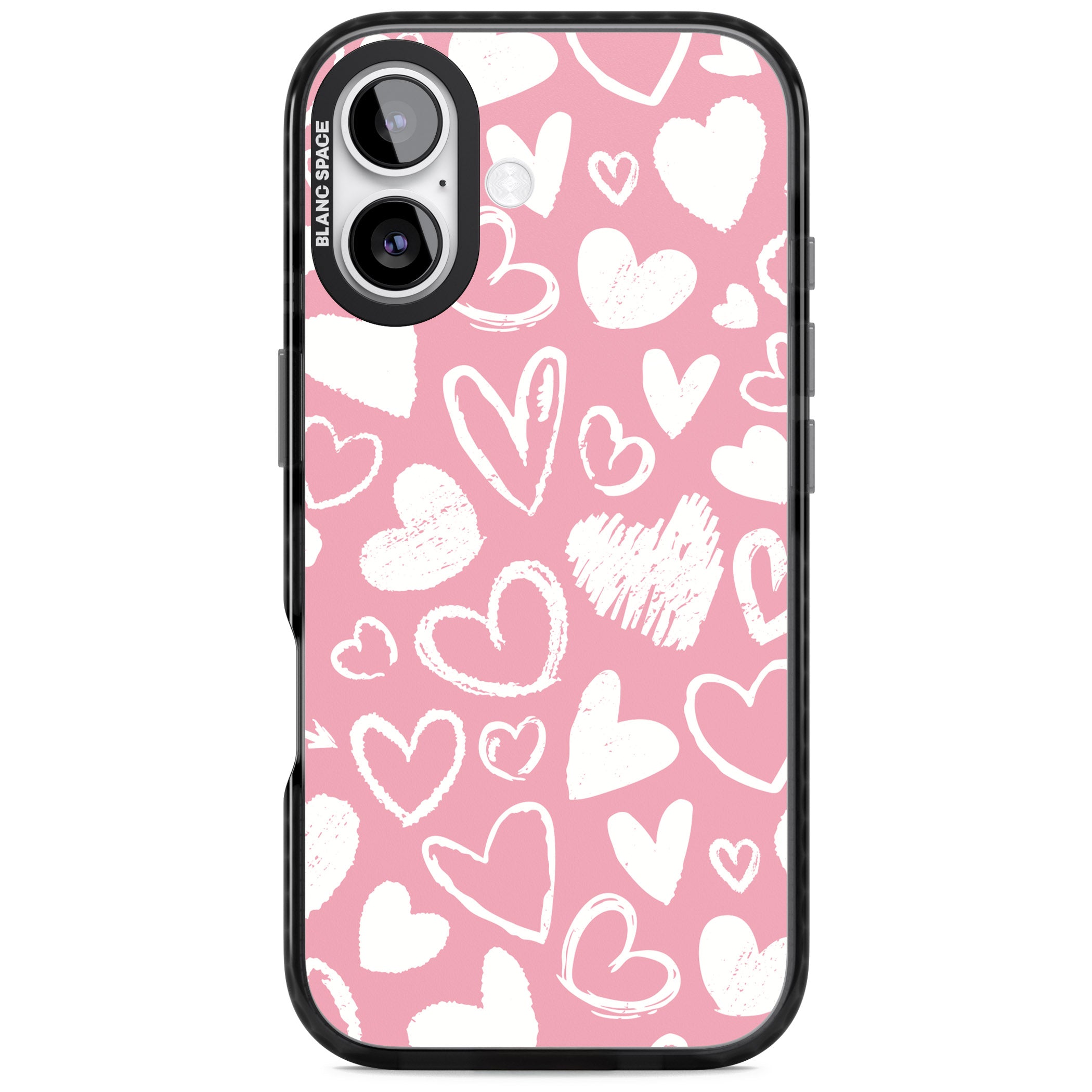 Chalk Hearts iPhone 17 Impact Black Phone Case