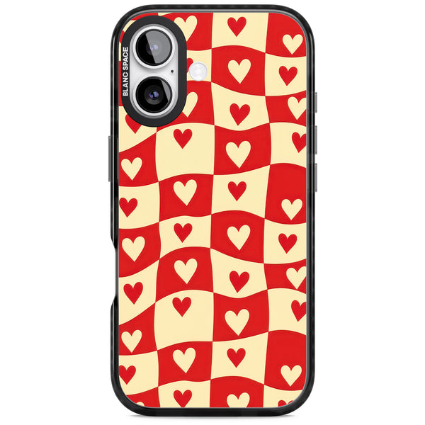 Red Wavy Checked & Hearts
