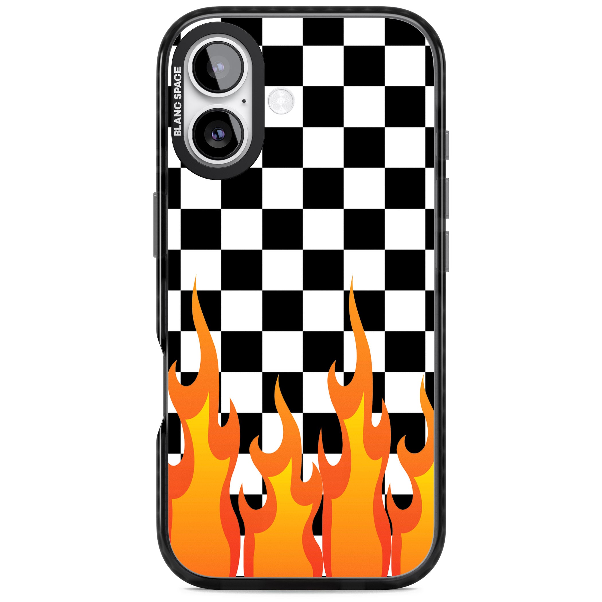 Checkered Fire iPhone 17 Impact Black Phone Case