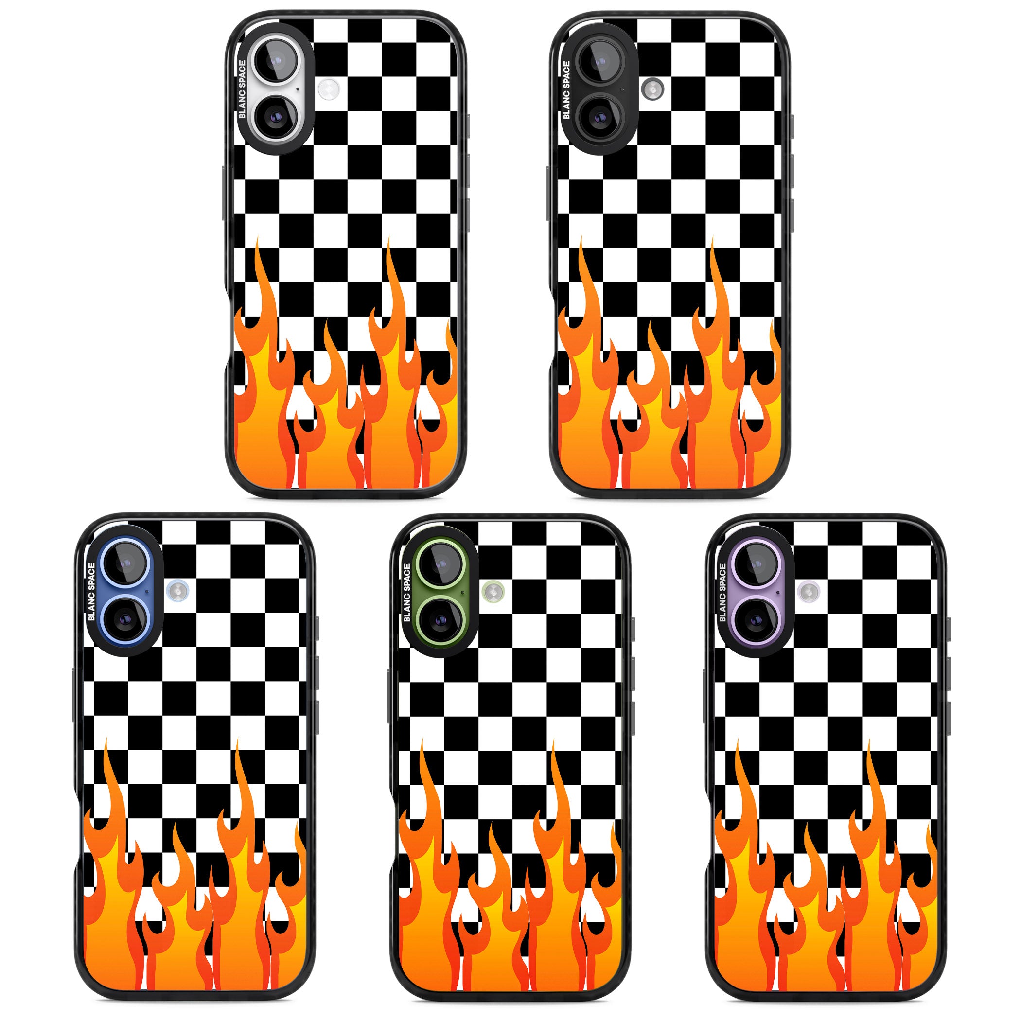 Checkered Fire iPhone 17 Impact Black Phone Case APT Impact Protection