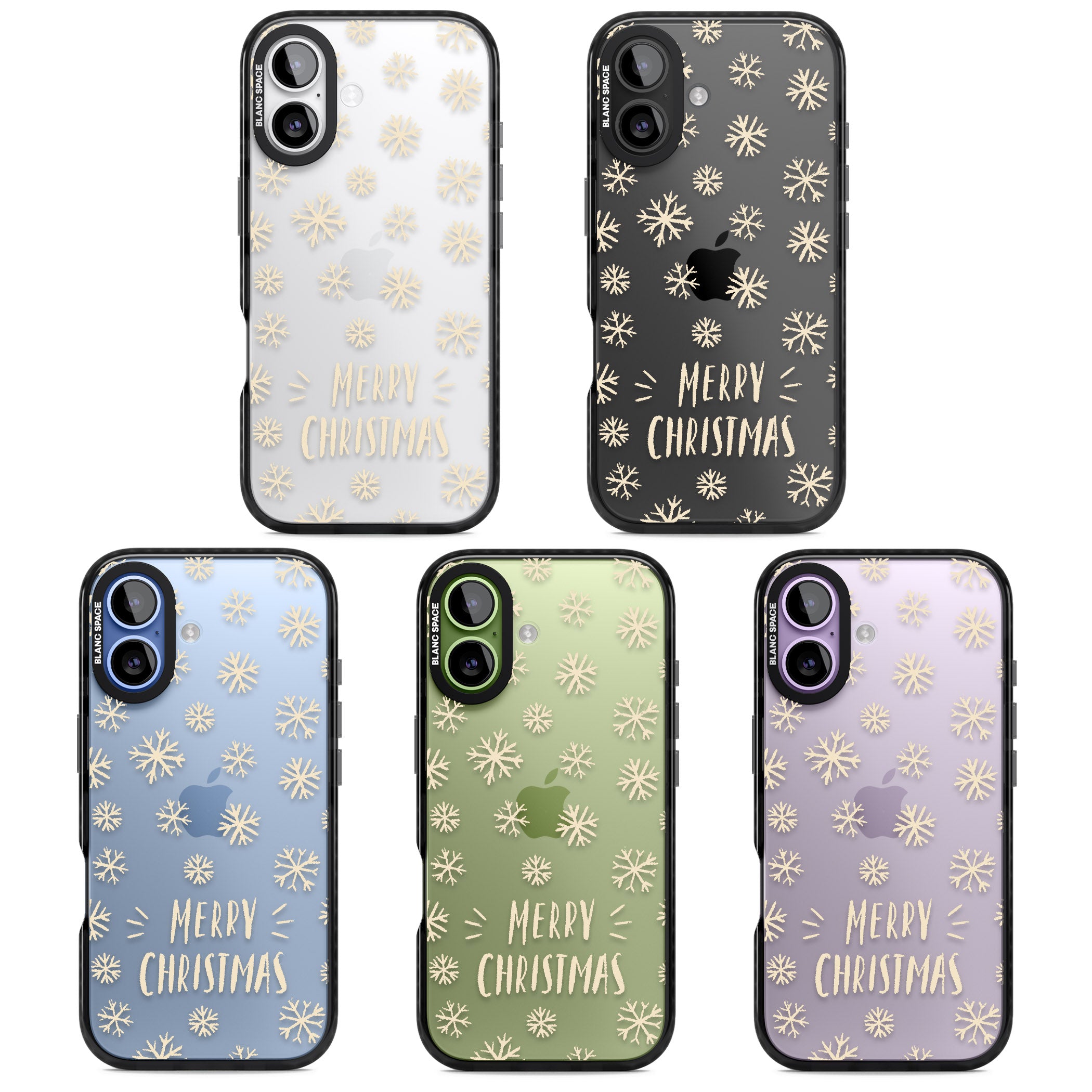 Christmas Snowflake Pattern iPhone 17 Impact Black Phone Case APT Impact Protection