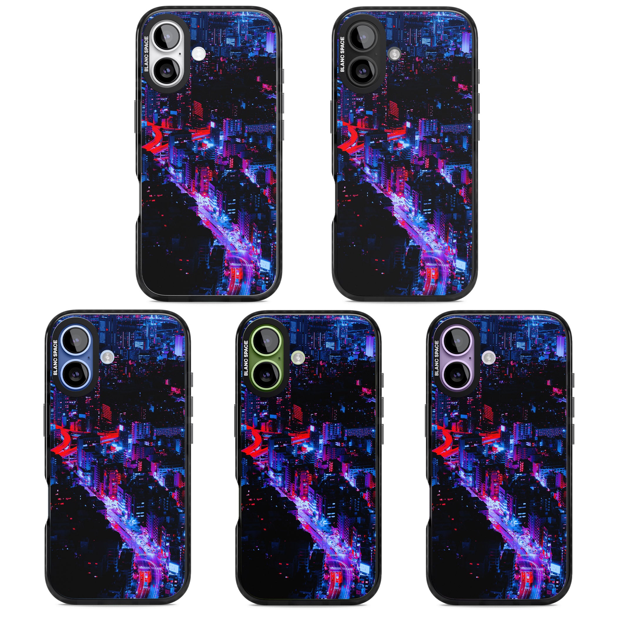 Neon Cityscape iPhone 17 Impact Black Phone Case APT Impact Protection
