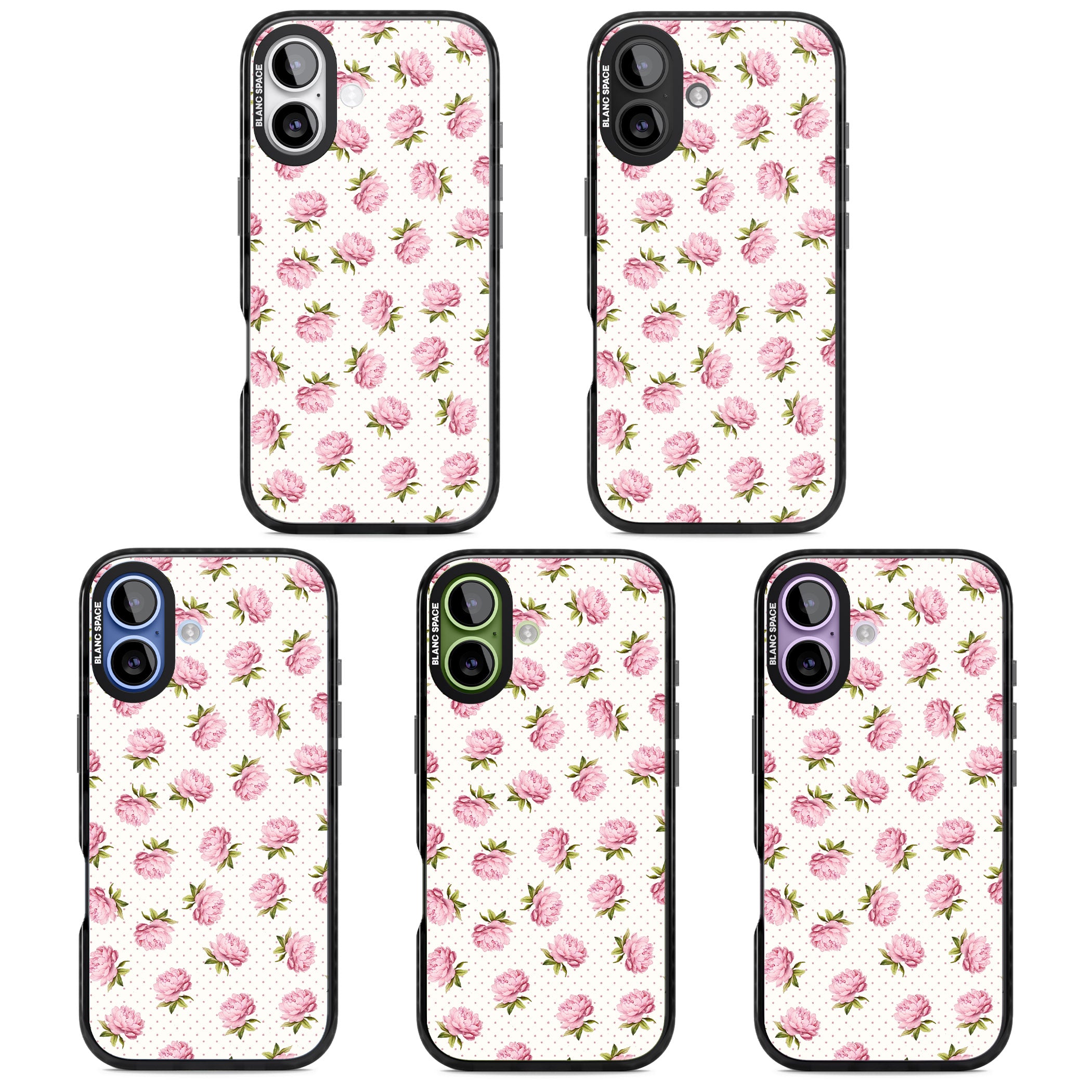 Soft Peonies iPhone 17 Impact Black Phone Case APT Impact Protection