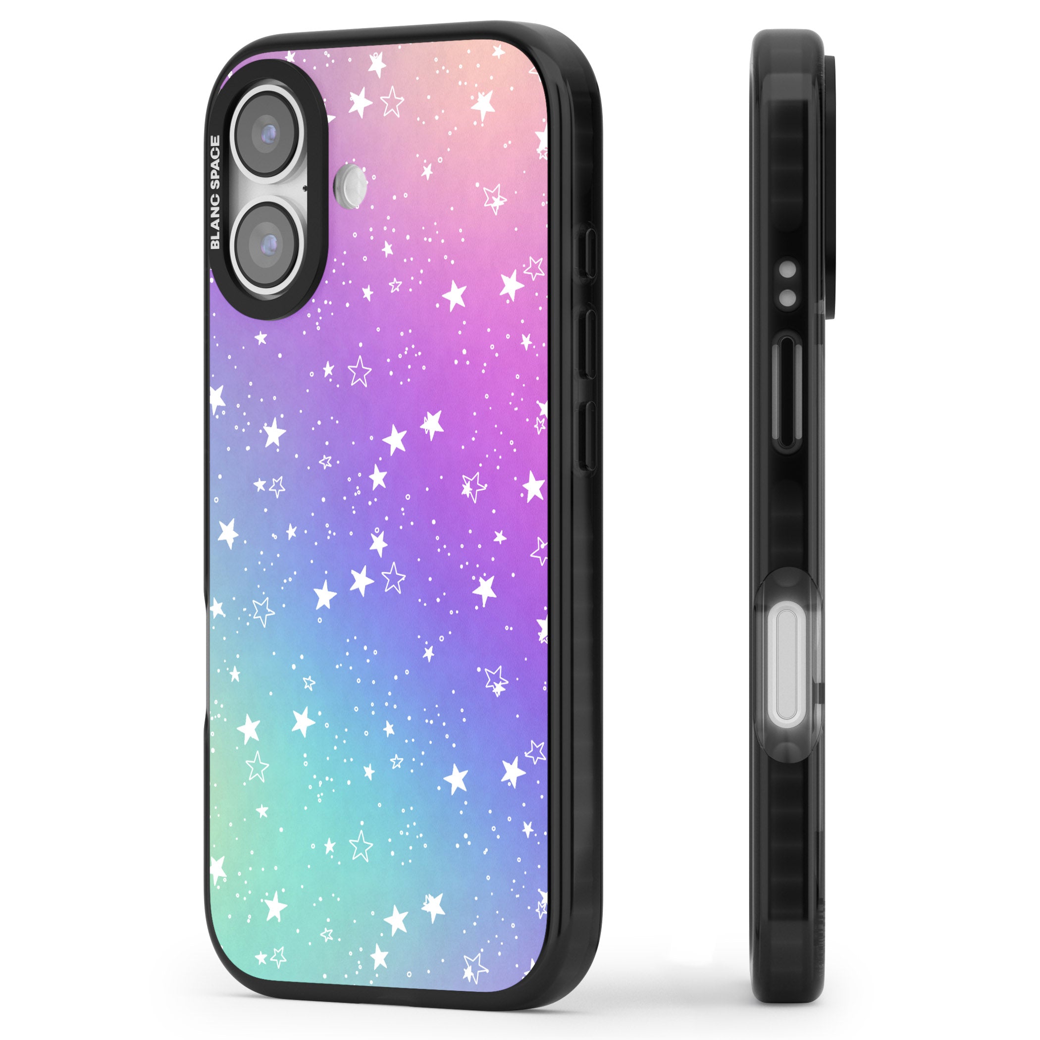 Pastel Starry Sky iPhone 17 Impact Black Phone Case Side Profile