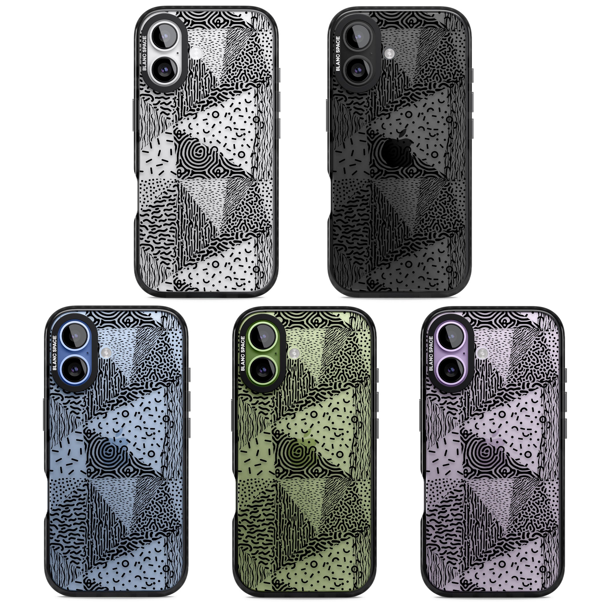 Monochrome Pattern iPhone 17 Impact Black Phone Case APT Impact Protection