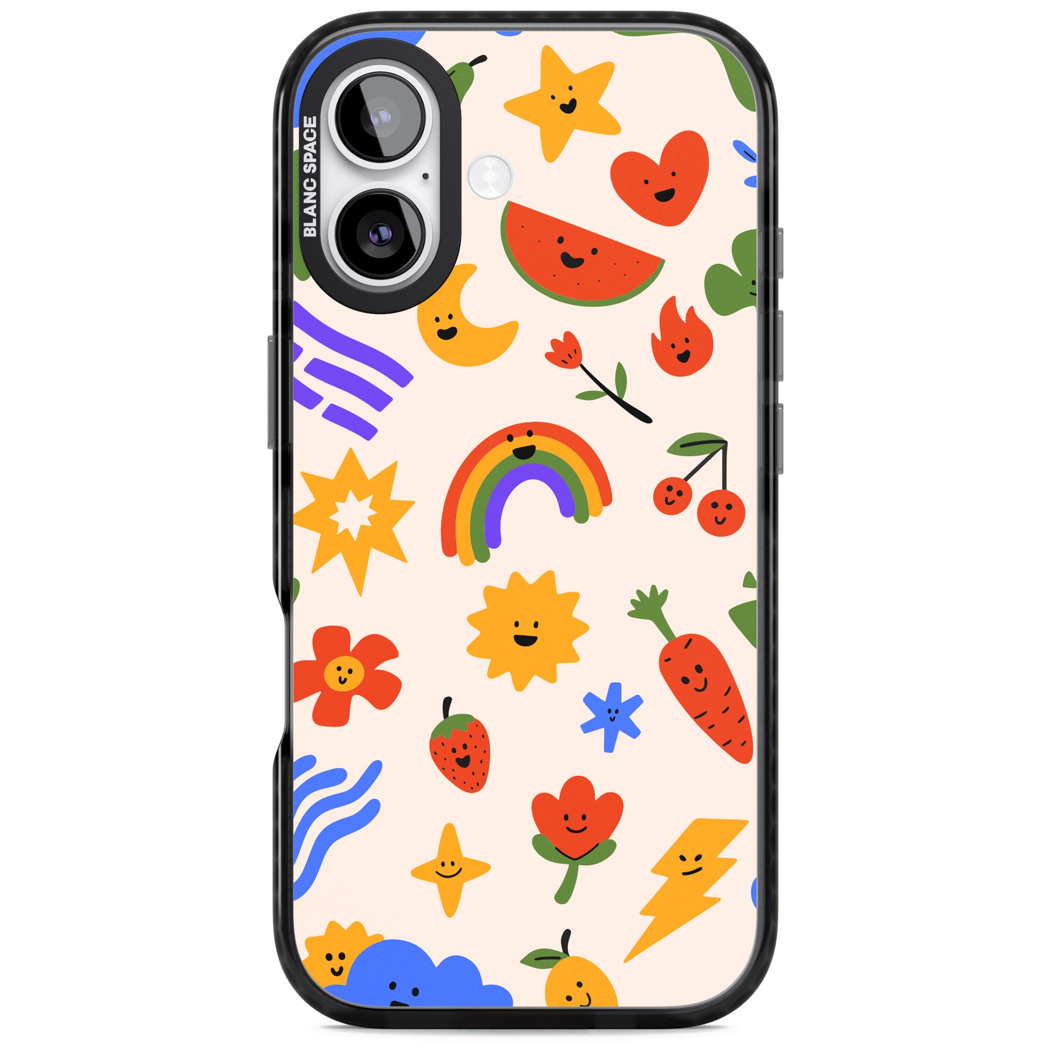 Playful Kawaii Icons iPhone 17 Impact Black Phone Case