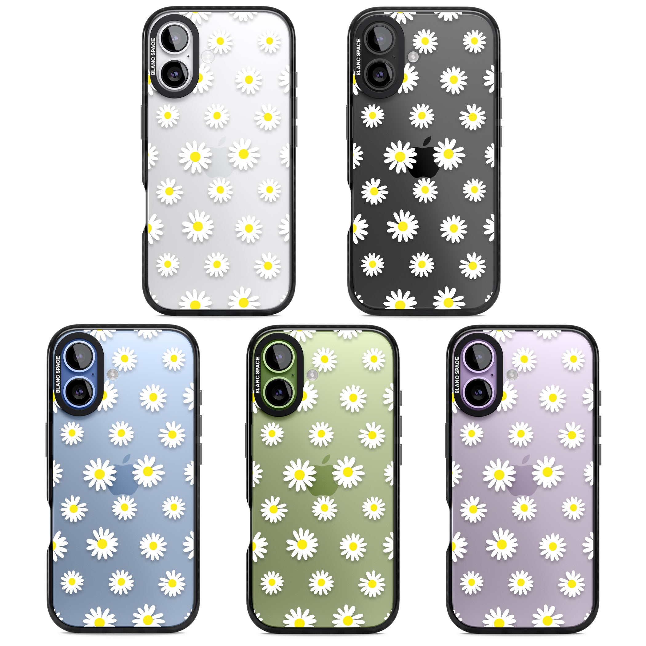 Personalised White Daisy Pattern iPhone 17 Impact Black Phone Case APT Impact Protection