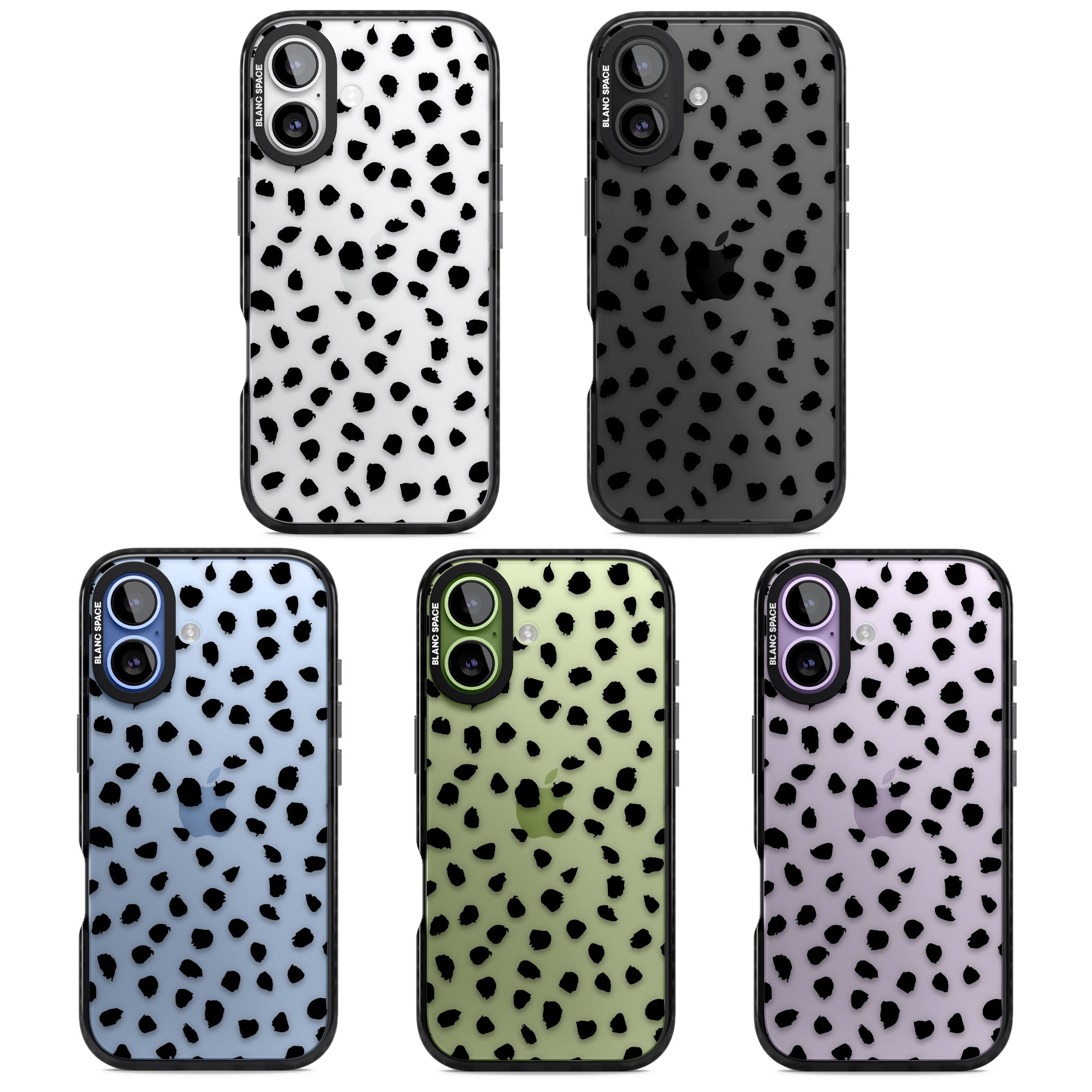 Black Dalmatian Polka Dot iPhone 17 Impact Black Phone Case APT Impact Protection