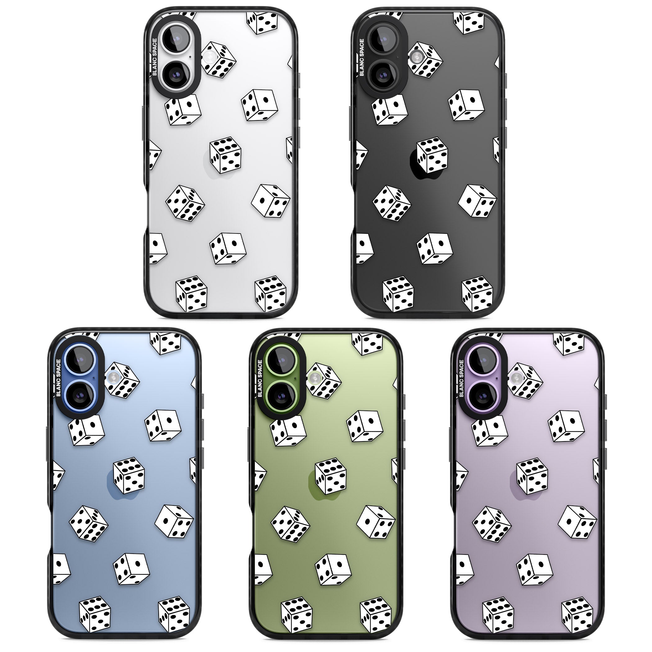 Clear Dice Pattern iPhone 17 Impact Black Phone Case APT Impact Protection