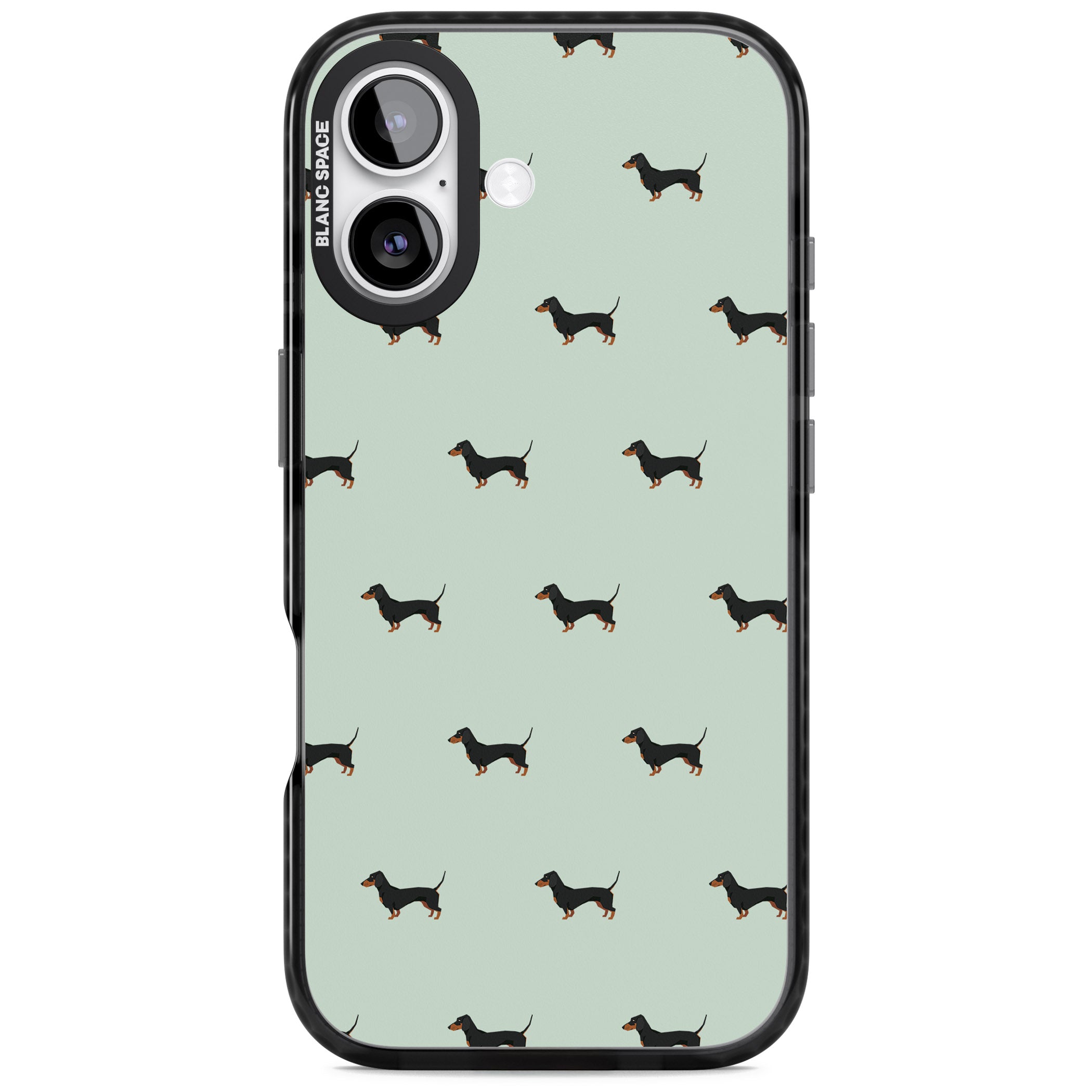 Dachshund Dog Pattern iPhone 17 Impact Black Phone Case