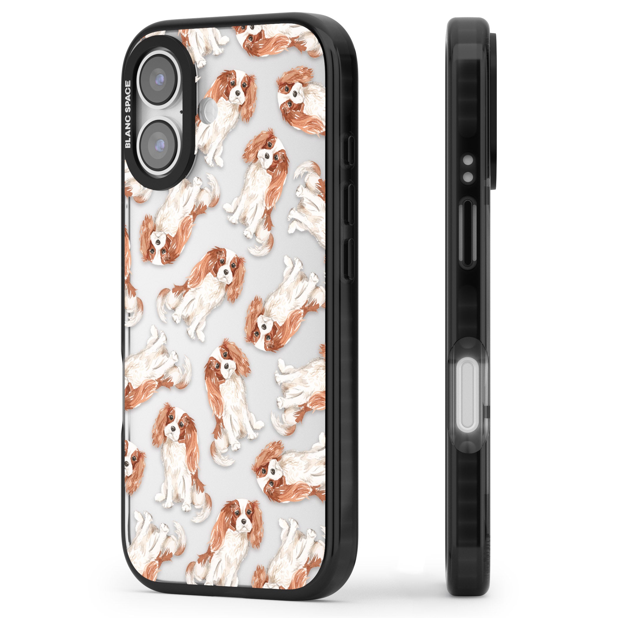 Cavalier King Charles Spaniel iPhone 17 Impact Black Phone Case Side Profile