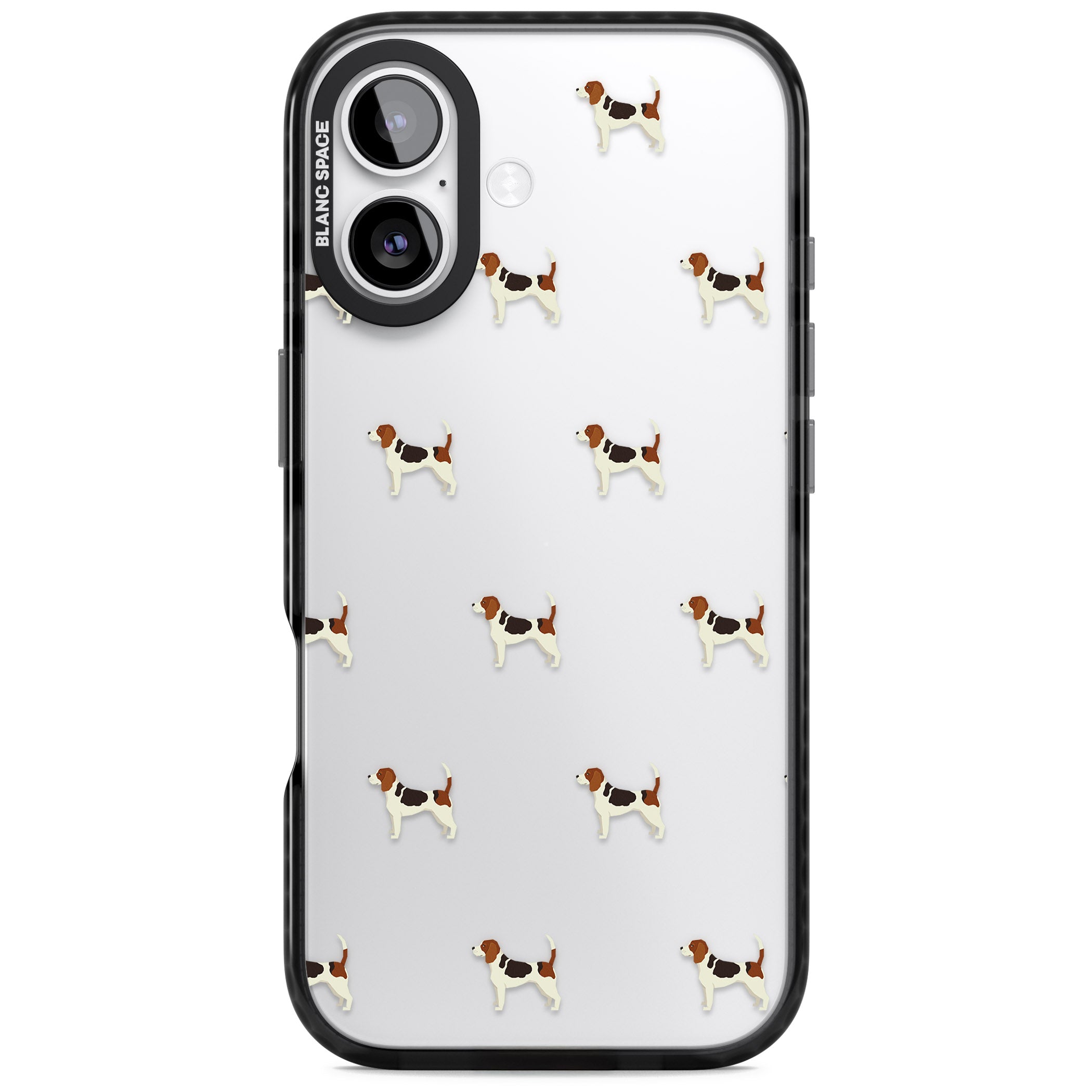 Beagle Dog Pattern iPhone 17 Impact Black Phone Case