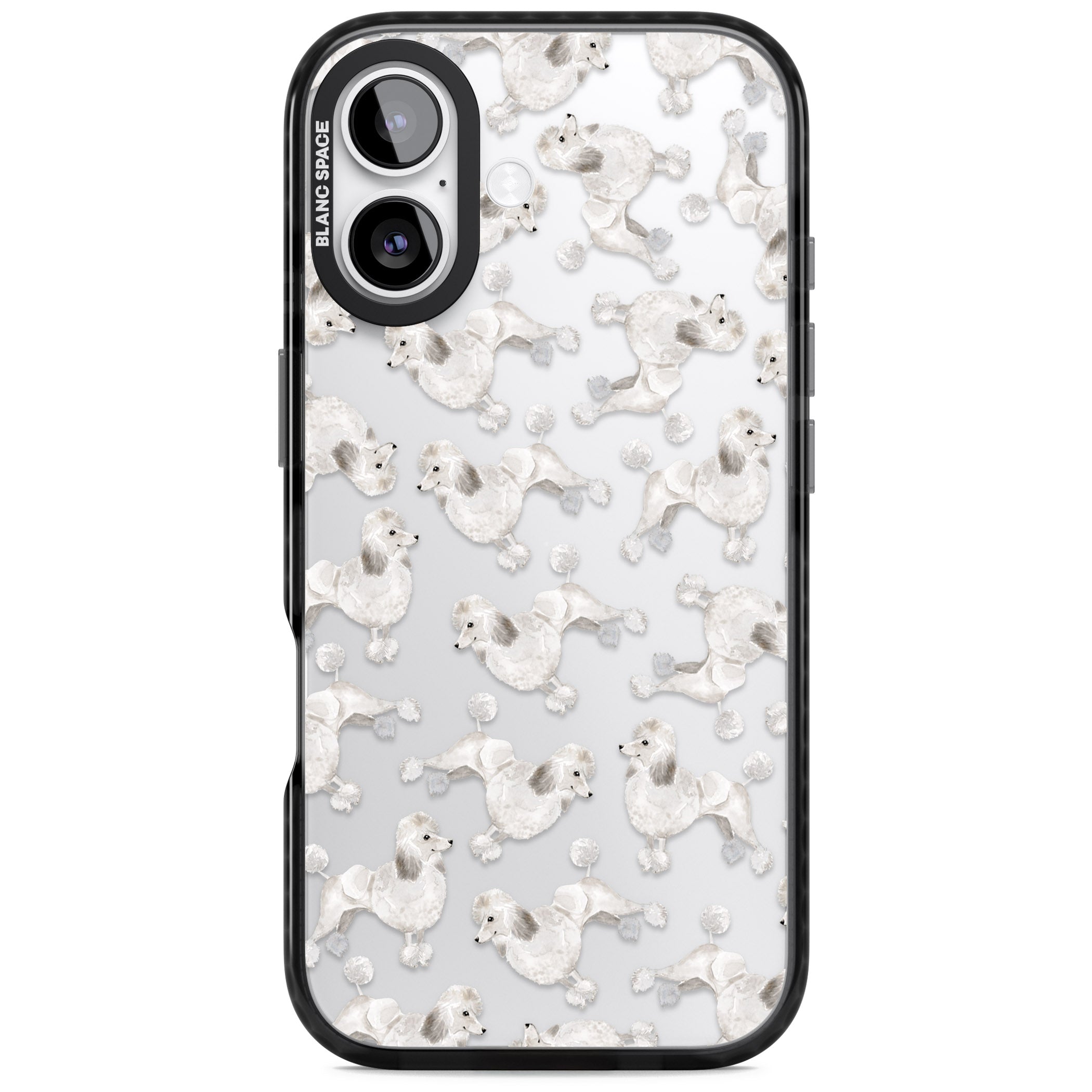 Poodle Watercolor Pattern iPhone 17 Impact Black Phone Case